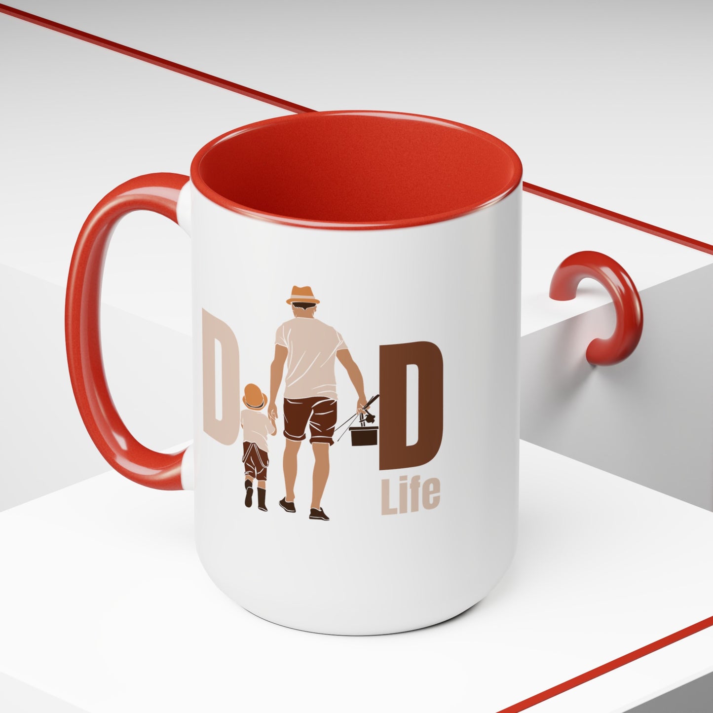 Happy father's dayTow-Tone Coffee Mug.15oz, Gift for Dad, Daddy's Coffee Mug