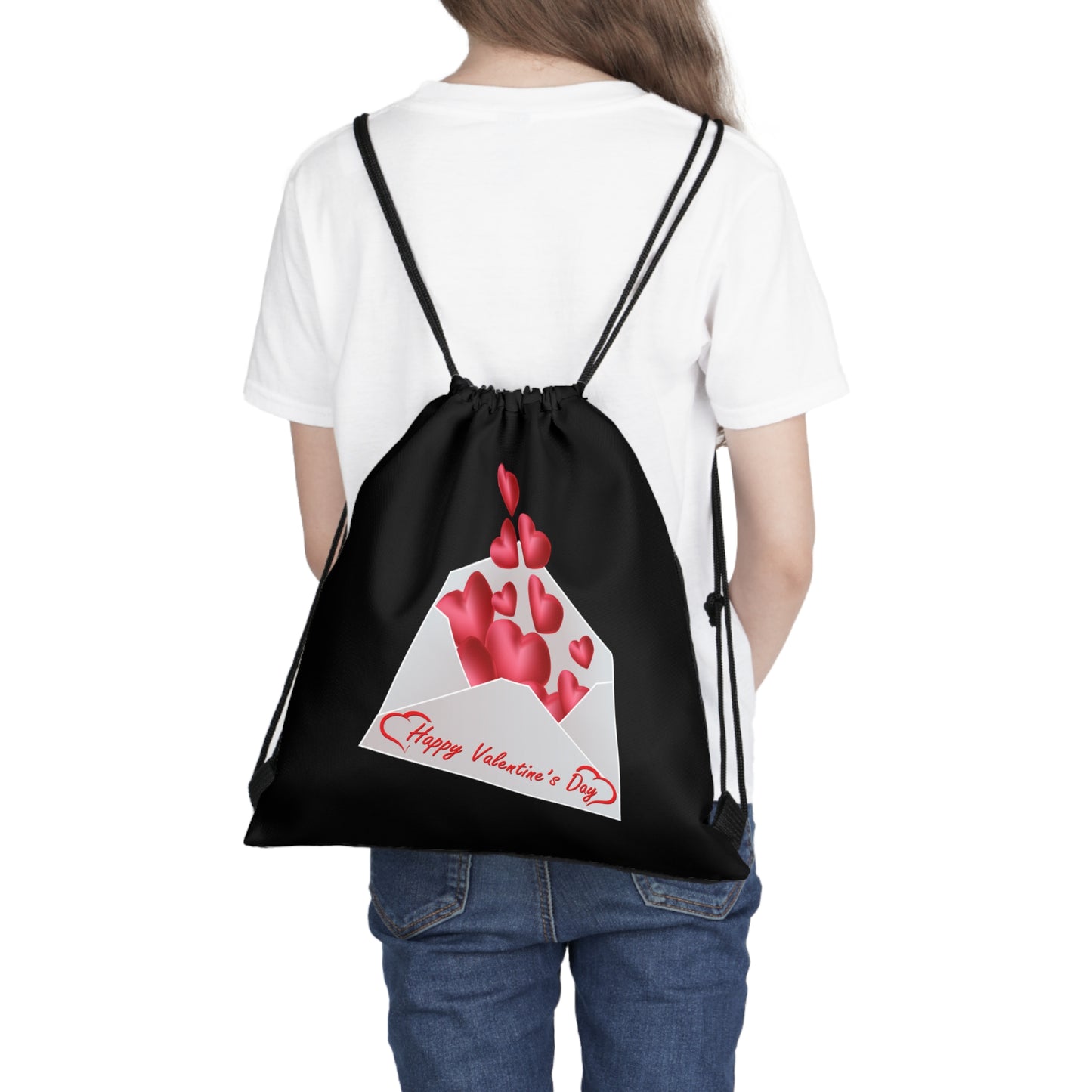 Happy Valentines Day Drawstring Bag