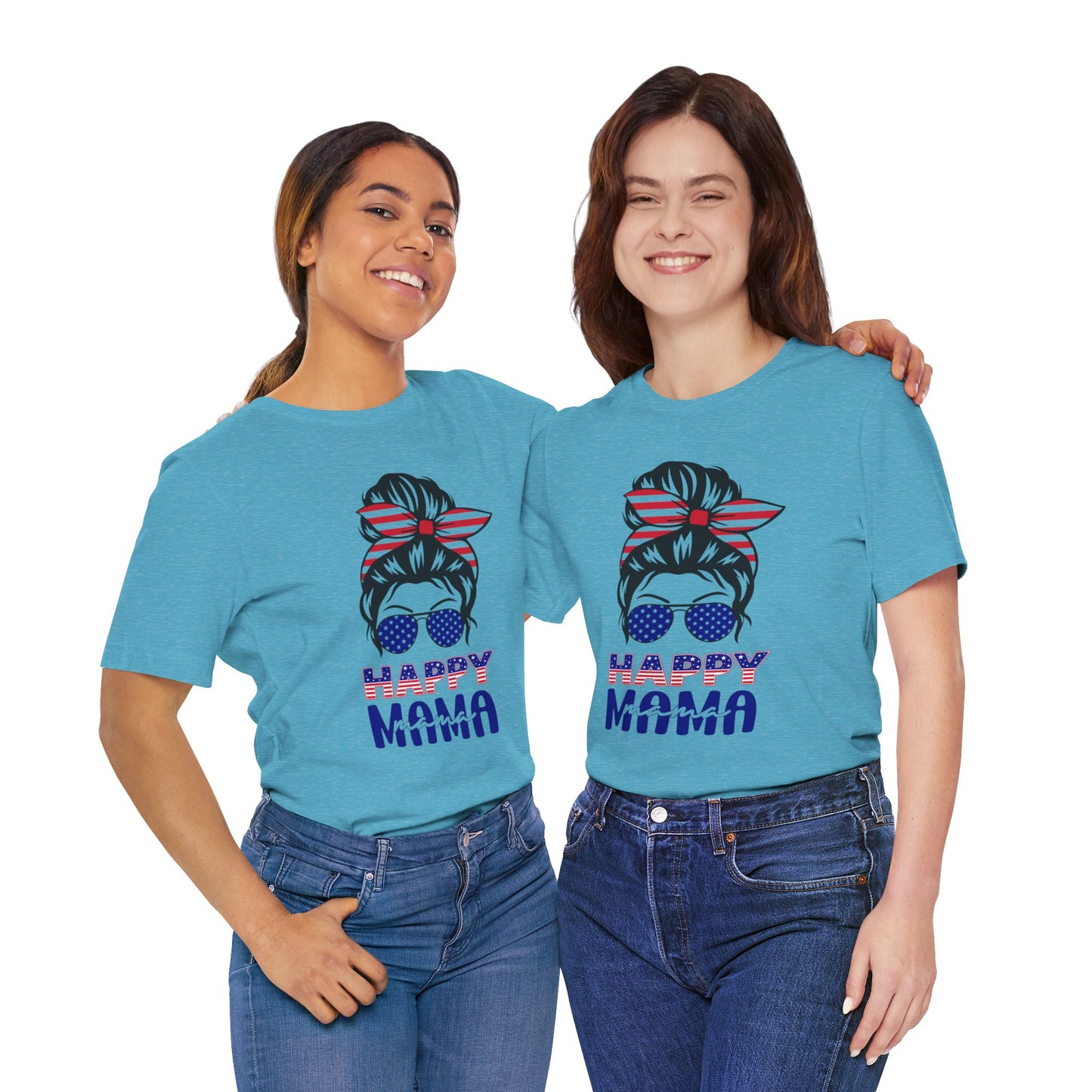 4th of July T-Shirt, Happy Mama T-Shirt, Fourth of July unisex jersey short sleeve.