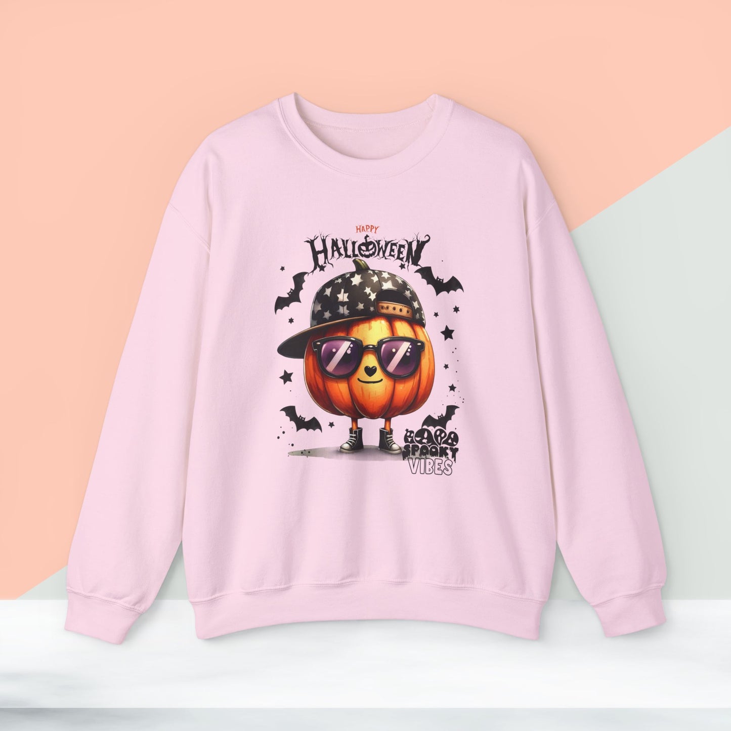 Spooky Vibes Halloween Sweatshirt, Happy Halloween Sweatshirt - Unisex Heavy Blend Crewneck, Halloween Sweatshirt, Cute Spooky Ghost sweatshirt.