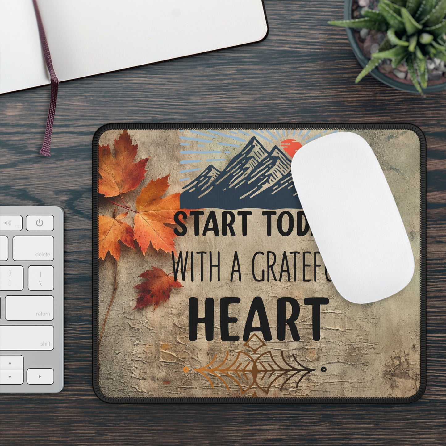 Start Today With A Grateful Heart Yoga Mouse Pad,Unique Gift For Meditation And Yoga Lover, Cute Yoga Mouse Pad, Mindful Yoga Gift, Yoga lover Mouse Pad, Yoga Instructor Gift, Gift For Yoga lovers, Gift For Yogi.