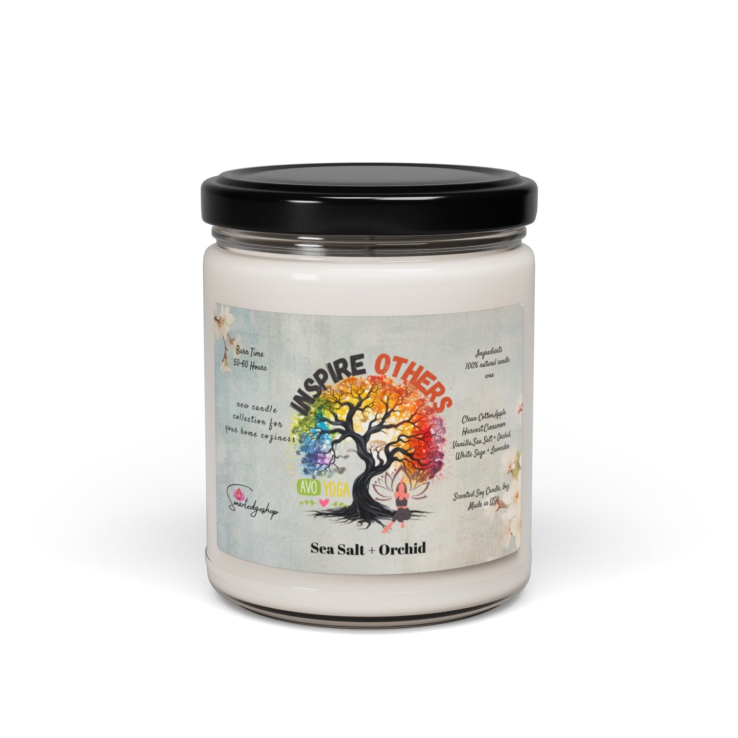 Inspire others Yoga Scented Soy Candle, 9oz,Yoga , CuteCandle, Mindful Gift, Yoga lovers candle, Yoga Instructor Gift, Gift For Yoga lovers, Gift For Yogi.