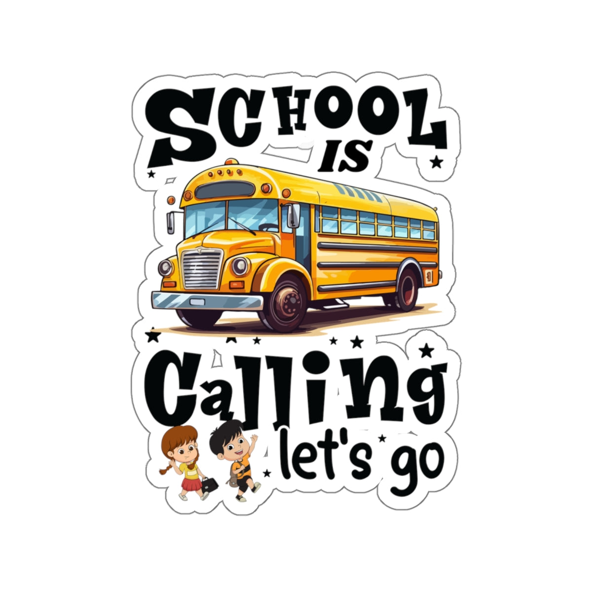 School Is Calling Back To School Kiss-Cut Stickers, First Grade Squad Kiss-Cut Stickers, Gift for First graders, Ready for School, Back to Learning.
