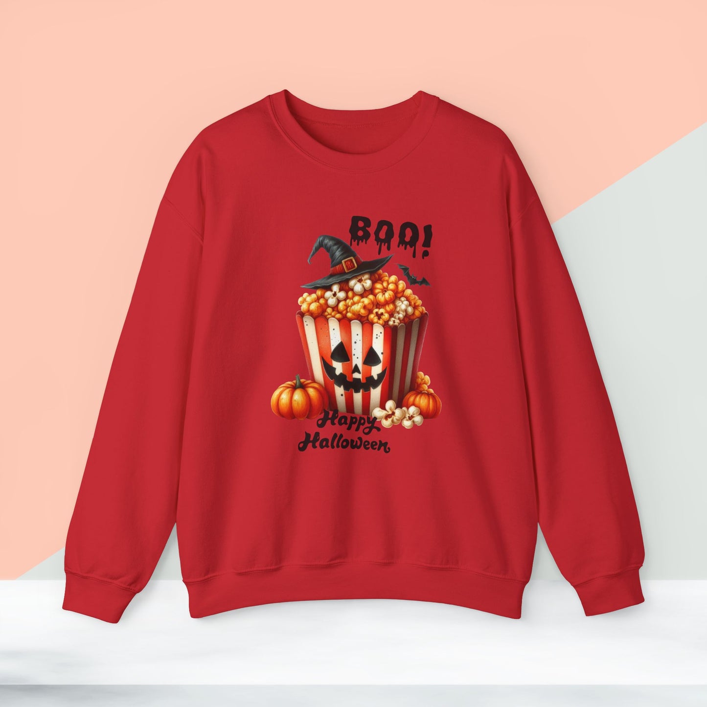 Boo Happy Halloween Sweatshirt, Happy Halloween Sweatshirt - Unisex Heavy Blend Crewneck, Halloween Sweatshirt, Cute Spooky Ghost sweatshirt.