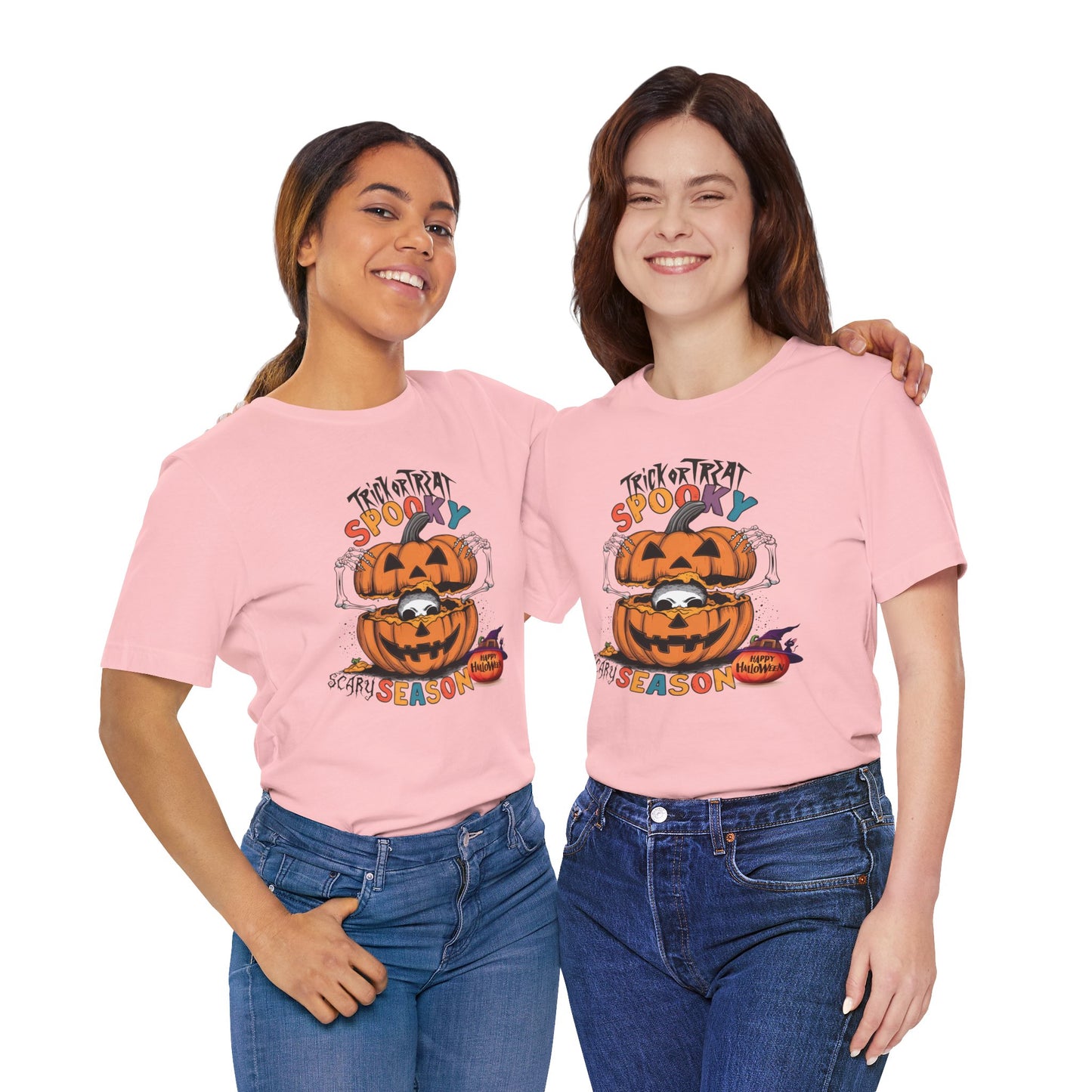Spooky Scary Season T-shirt, Happy Halloween Skeleton T-shirt, Happy Halloween T-shirt, Trick Or Treat T-shirt, Halloween T-shirt, Cool Halloween T-shirt, Spooky T-shirt,