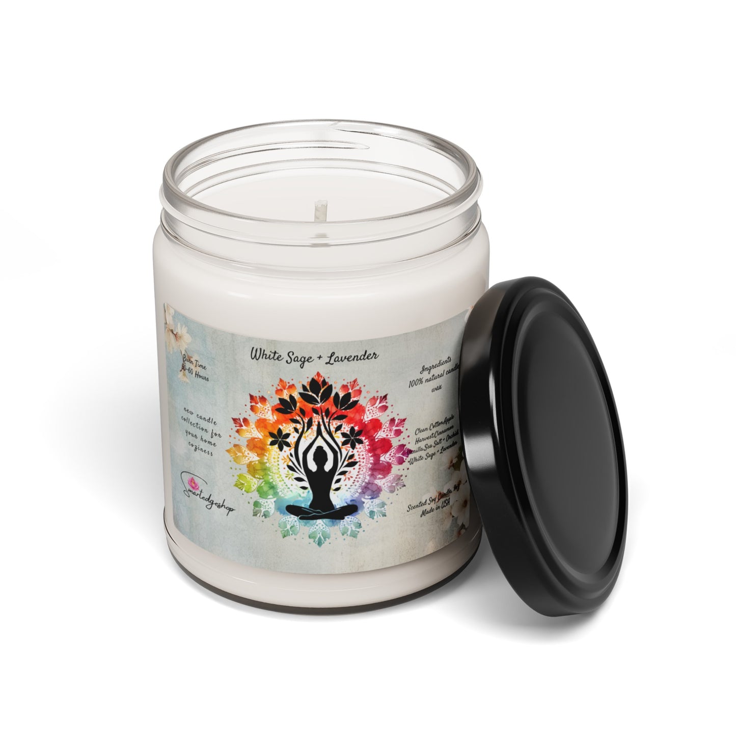 Yoga Scented Soy Candle, 9oz,Yoga , CuteCandle, Mindful Gift, Yoga lovers candle, Yoga Instructor Gift, Gift For Yoga lovers, Gift For Yogi.