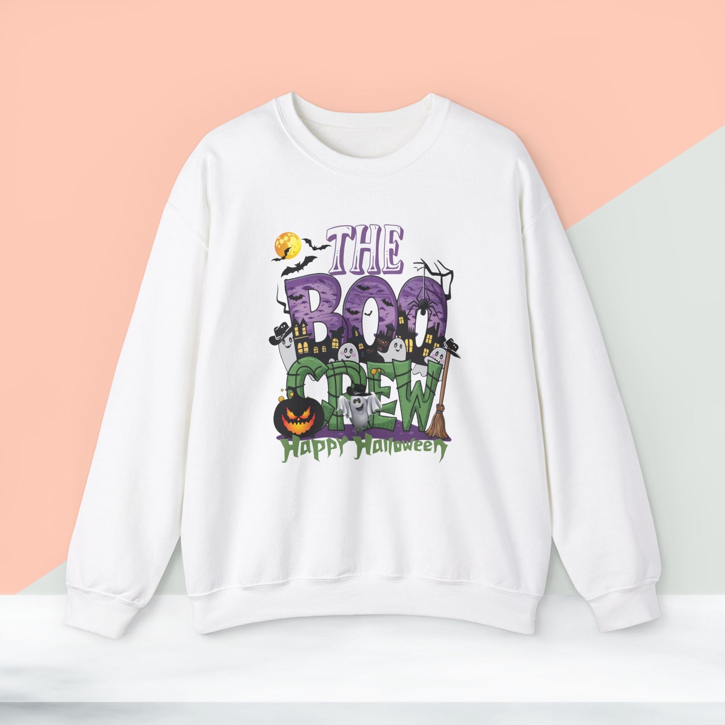 The Boo Crew Halloween Sweatshirt, Happy Halloween Sweatshirt - Unisex Heavy Blend Crewneck, Halloween Sweatshirt, Cute Spooky Ghost sweatshirt.