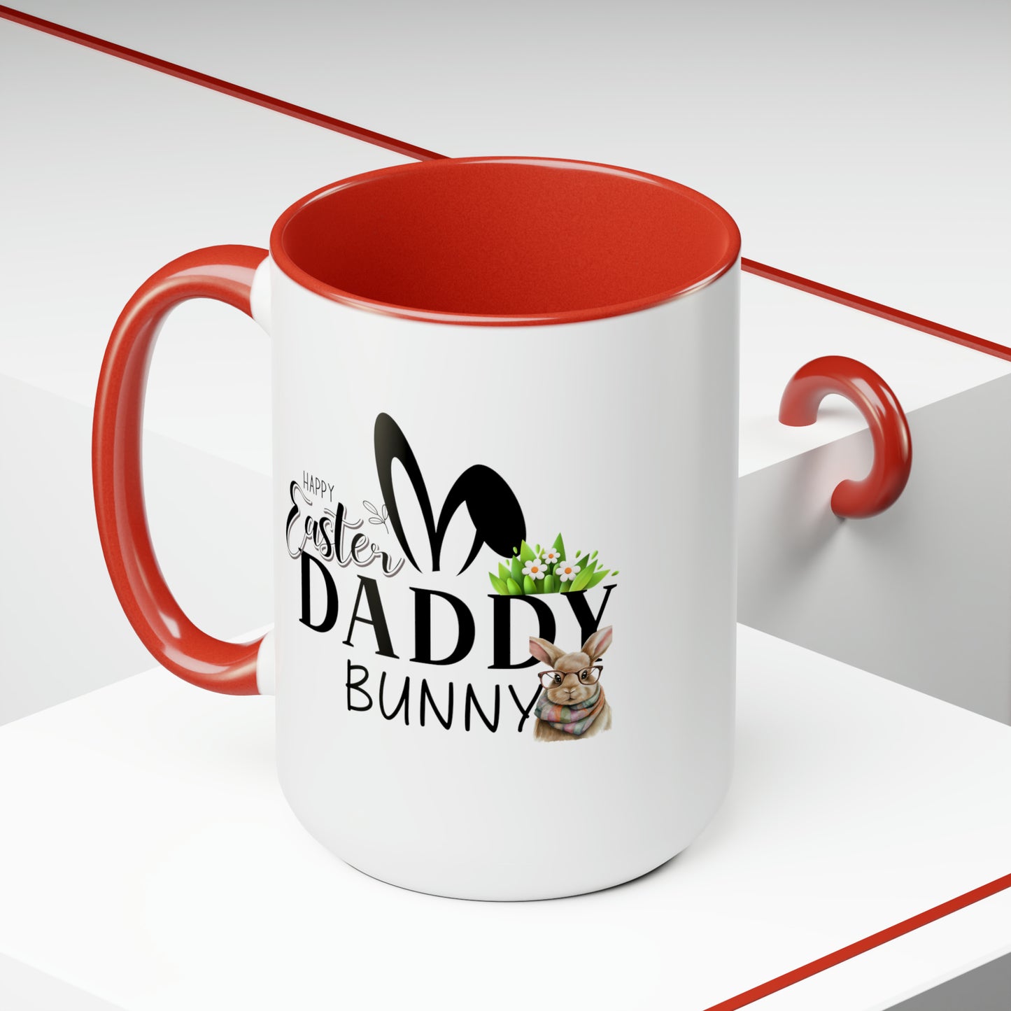 Daddy Bunny Two-Tone Coffee Mugs, 15oz
