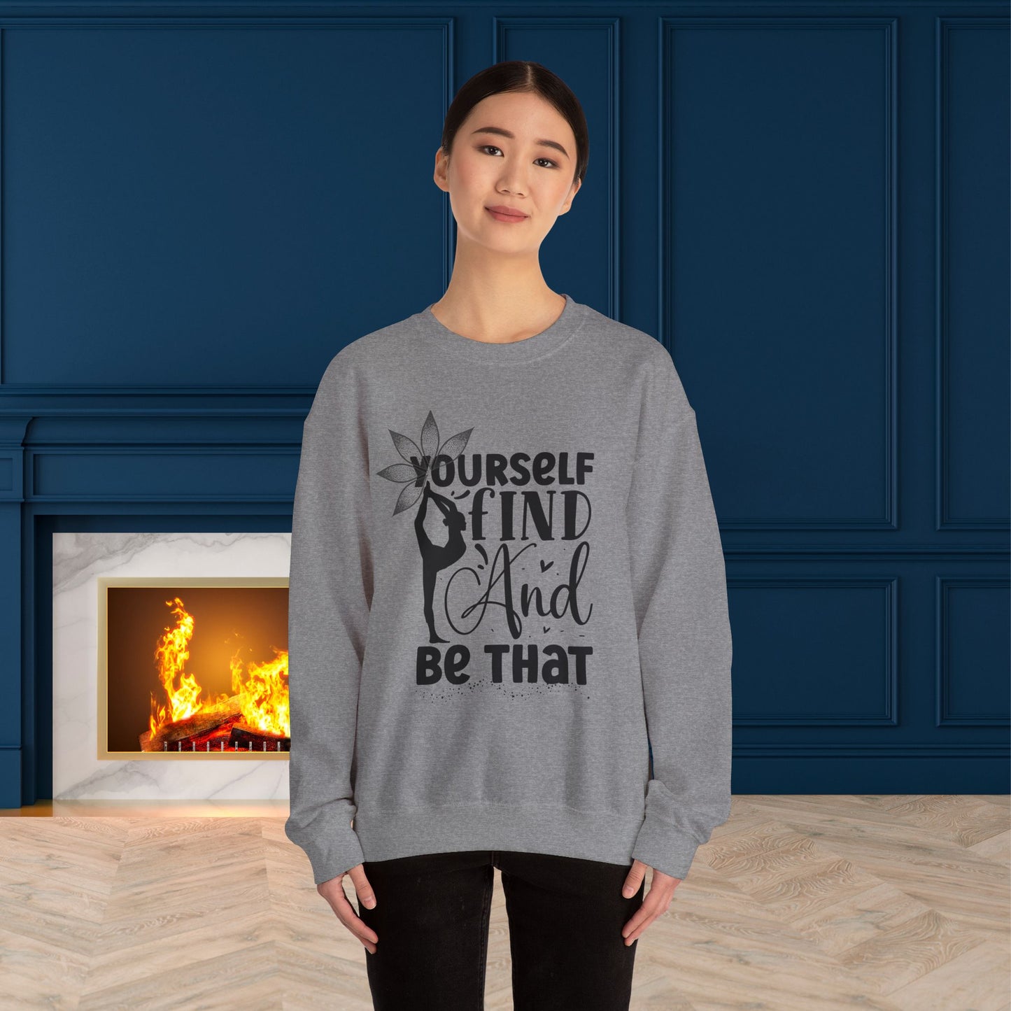 Find Yourself Yoga unisex heavy blend crewneck sweatshirt,Yoga workout Sweatshirt,Yoga lovers Sweatshirt, Yoga Instructor Gift, Gym Sweatshirt, Gift For Yoga lovers, Gift For Yogi.