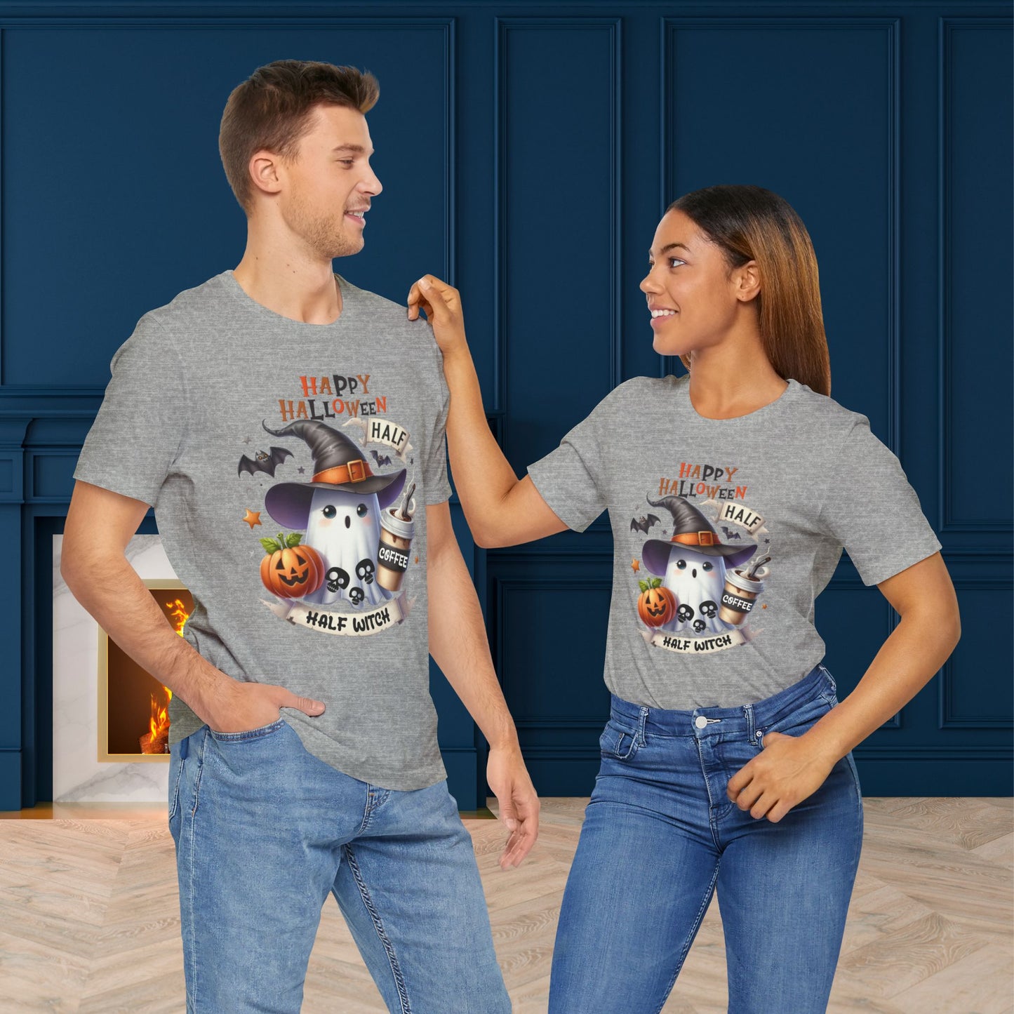 Half Coffee Half Witch T-shirt, Happy Halloween T-shirt, Trick Or Treat T-shirt, Halloween T-shirt, Cool Halloween T-shirt, Spooky T-shirt,