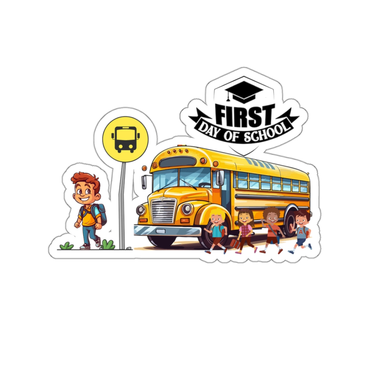 First Day Of School Back To School Kiss-Cut Stickers, First Grade Squad Kiss-Cut Stickers, Gift for First graders, Ready for School, Back to Learning.
