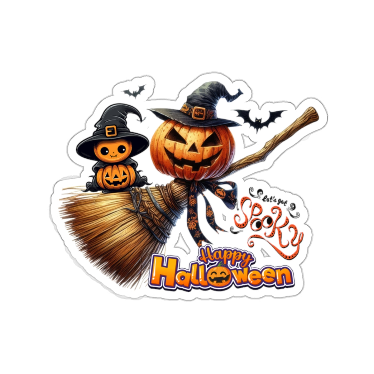 Let's Get Spooky Halloween Kiss-Cut Stickers, Spooky Vibes Happy Halloween Kiss-Cut Stickers, Happy Halloween Kiss-Cut Stickers, Spooky Season Kiss-Cut Stickers, Trick Or Treat Halloween Kiss-Cut Stickers.