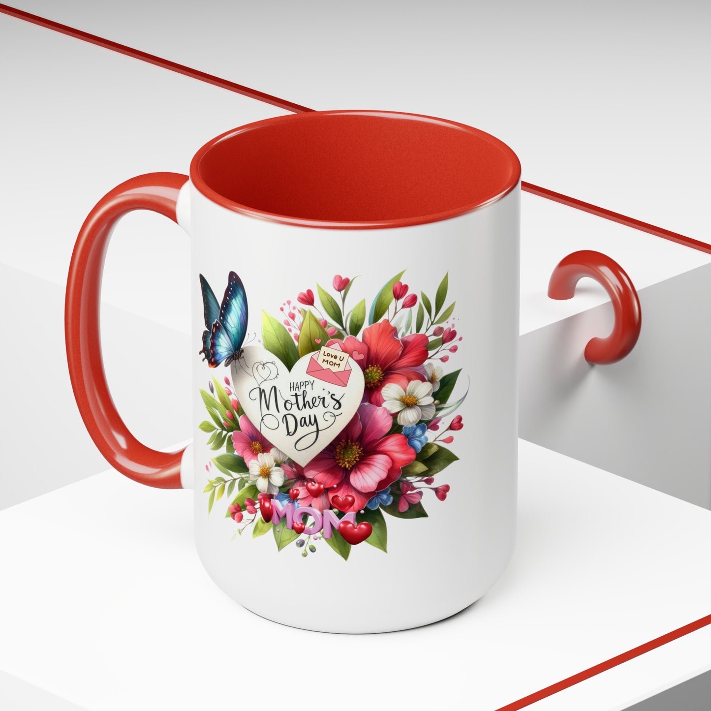 Happy Mother's dayTow-Tone Coffee Mug.15oz, Gift for mom, Mama's Coffee Mug