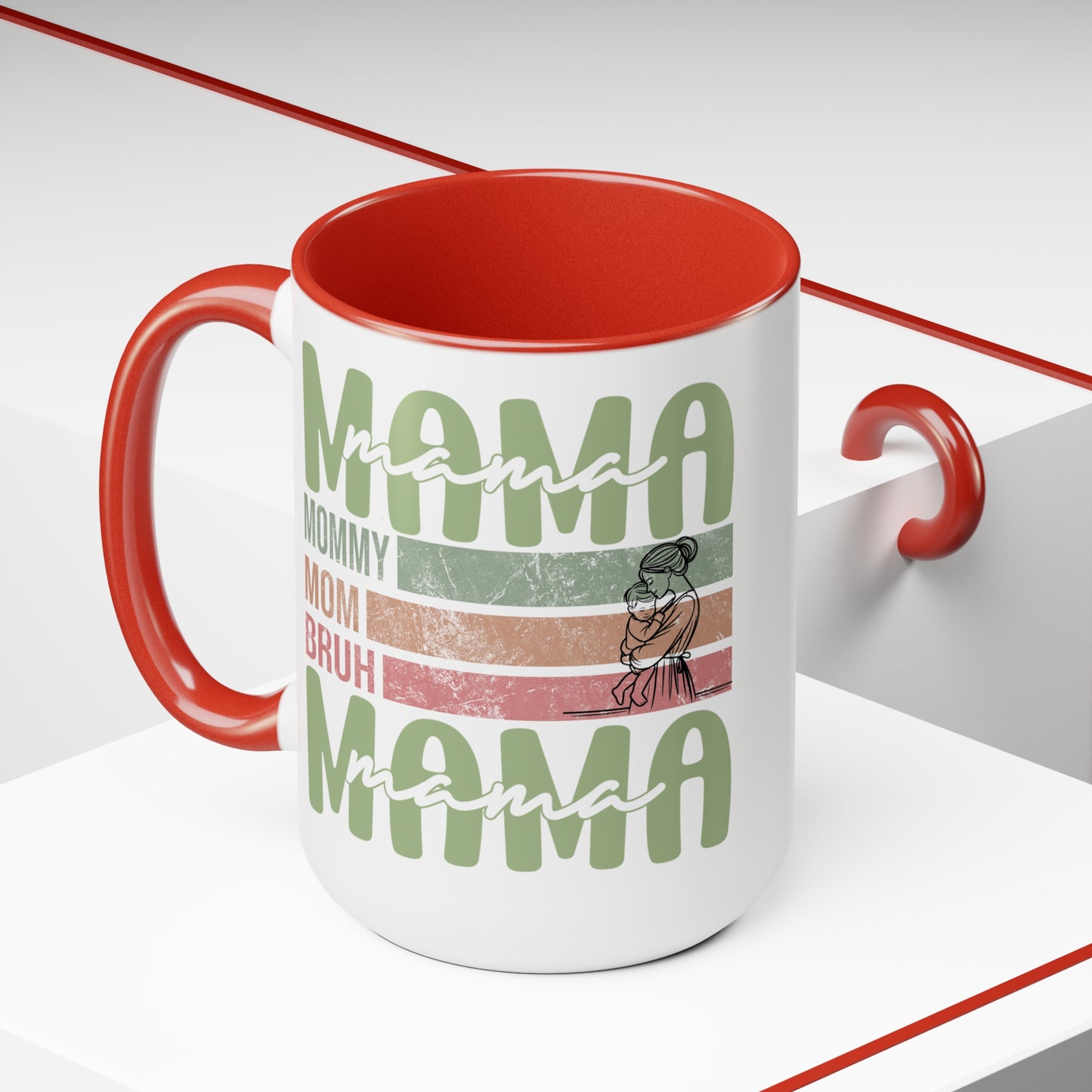 Happy Mother's dayTow-Tone Coffee Mug.15oz, Gift for mom, Mama's Coffee Mug