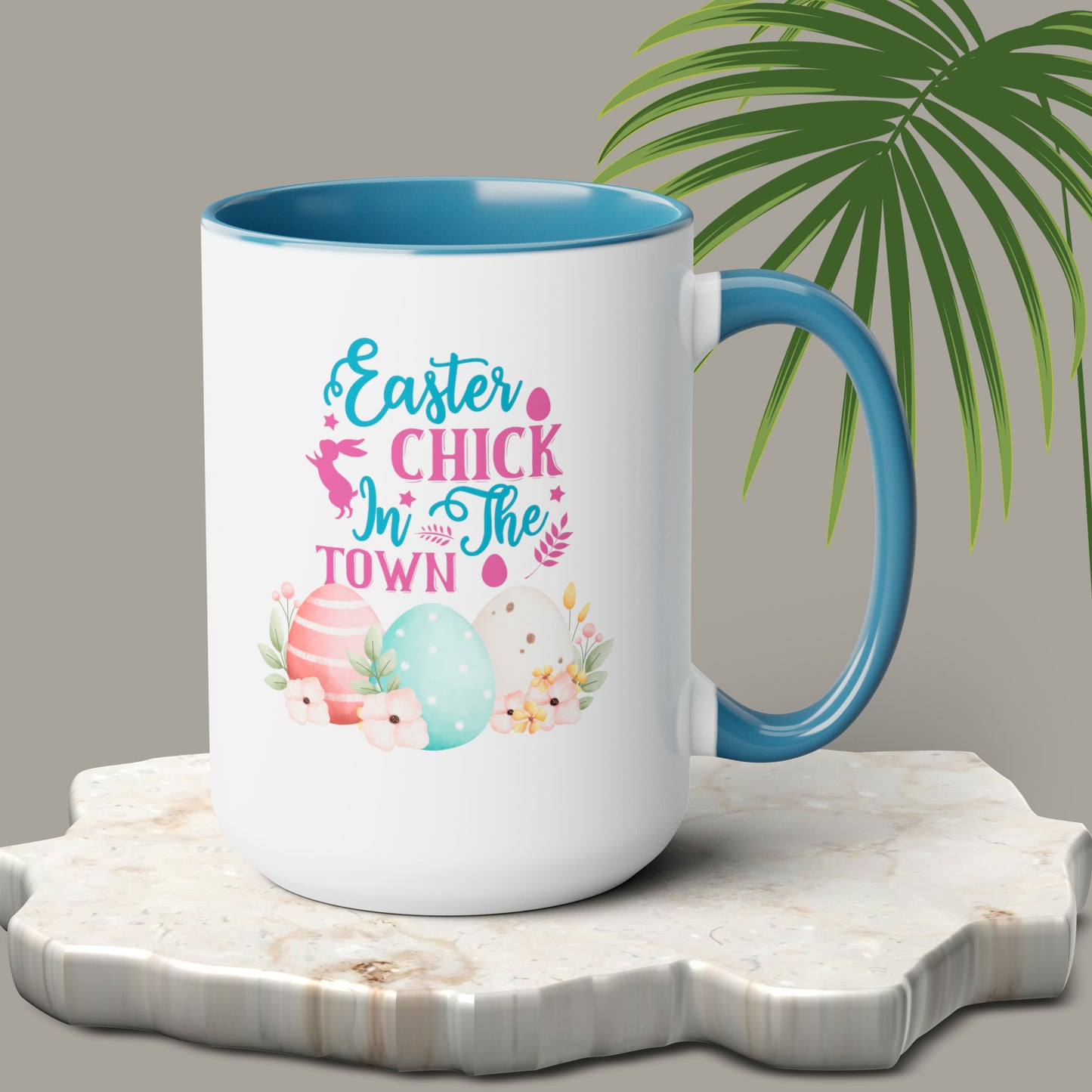 Happy Easter Two-Tone Coffee Mugs, 15oz