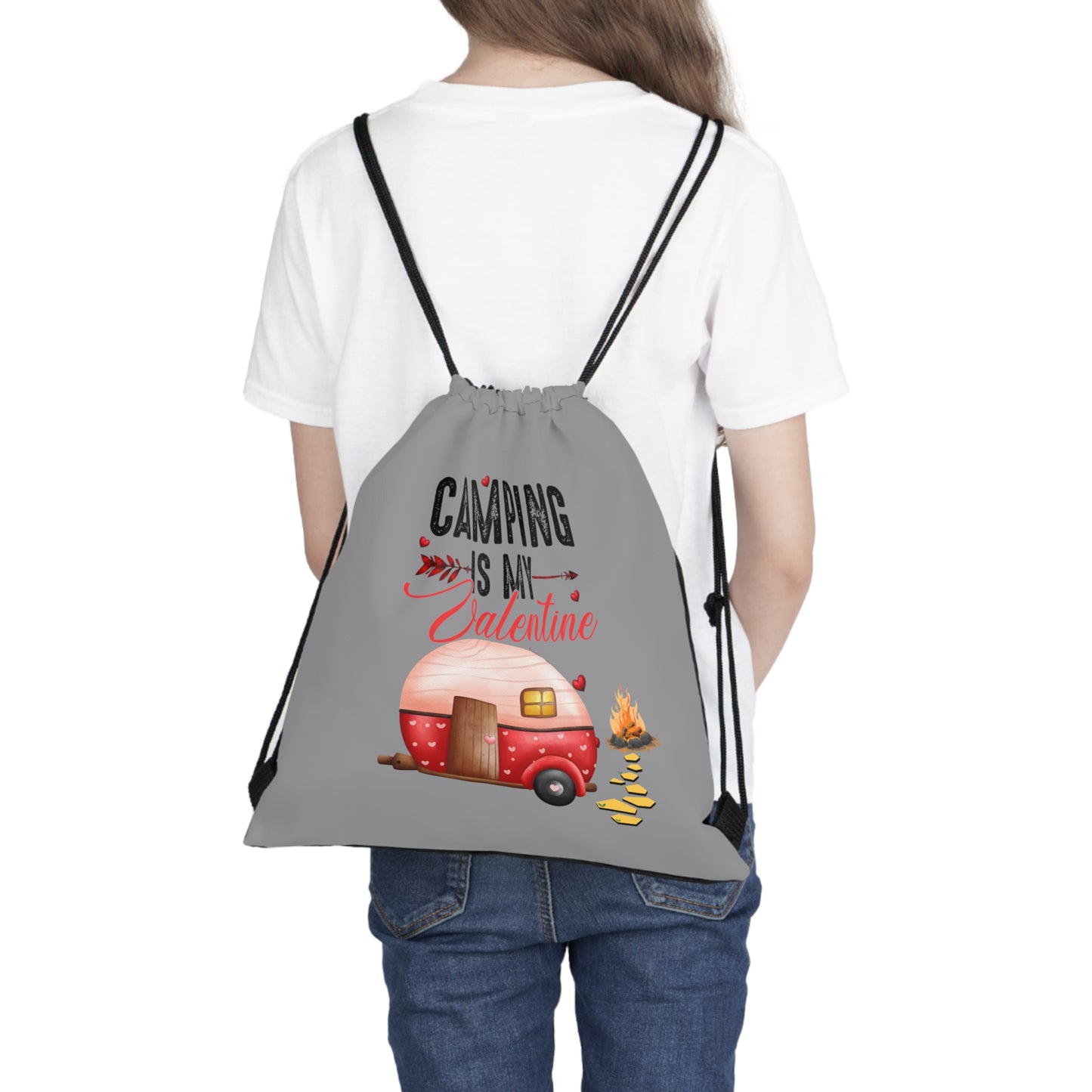 Happy Valentines Day Drawstring Bag