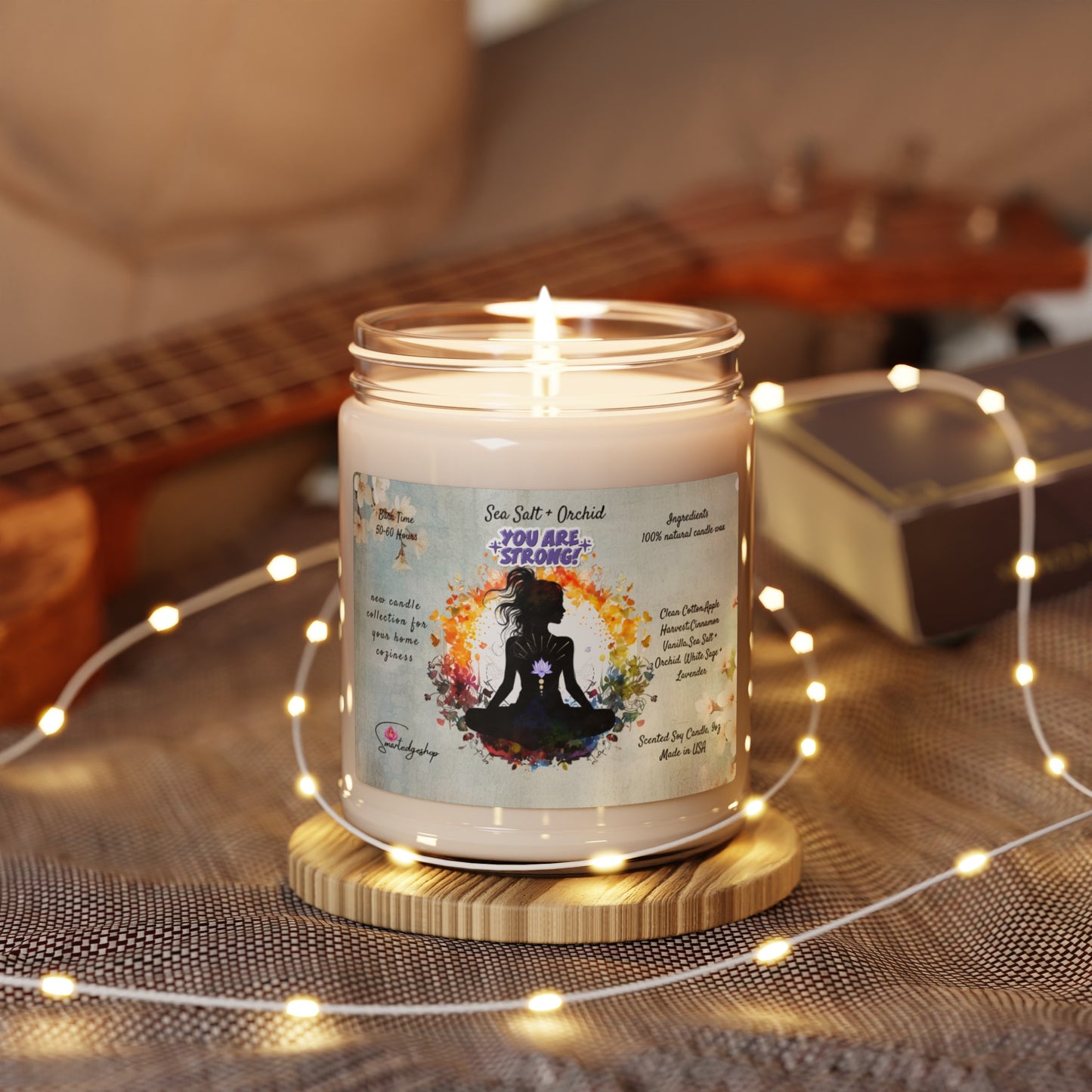 You Are strong Yoga Scented Soy Candle, 9oz,Yoga , CuteCandle, Mindful Gift, Yoga lovers candle, Yoga Instructor Gift, Gift For Yoga lovers, Gift For Yogi.