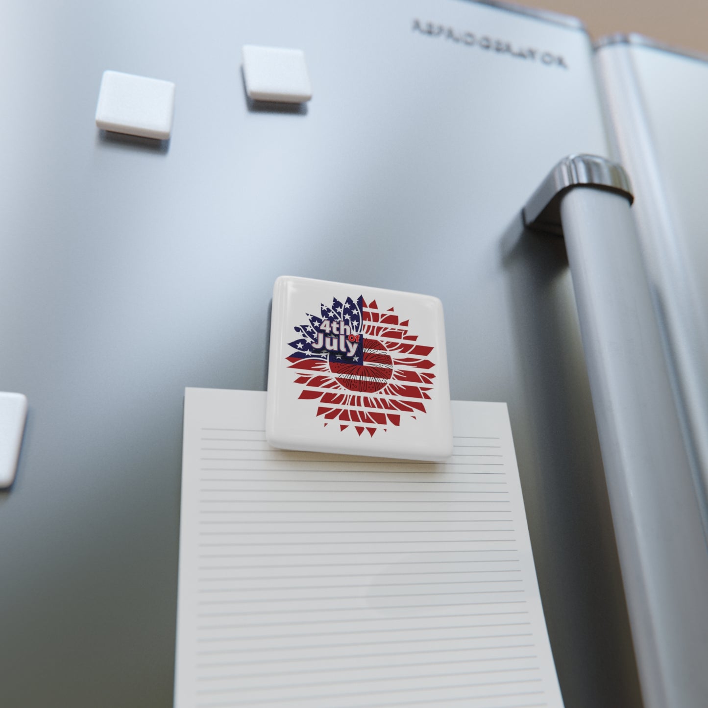 Happy 4th of July Porcelain Magnet, Square, Sunflower Magnet, America, Flag, Peace Love America. Proud To Be An American, Red White Blue Magnet, God Bless America Magnet.