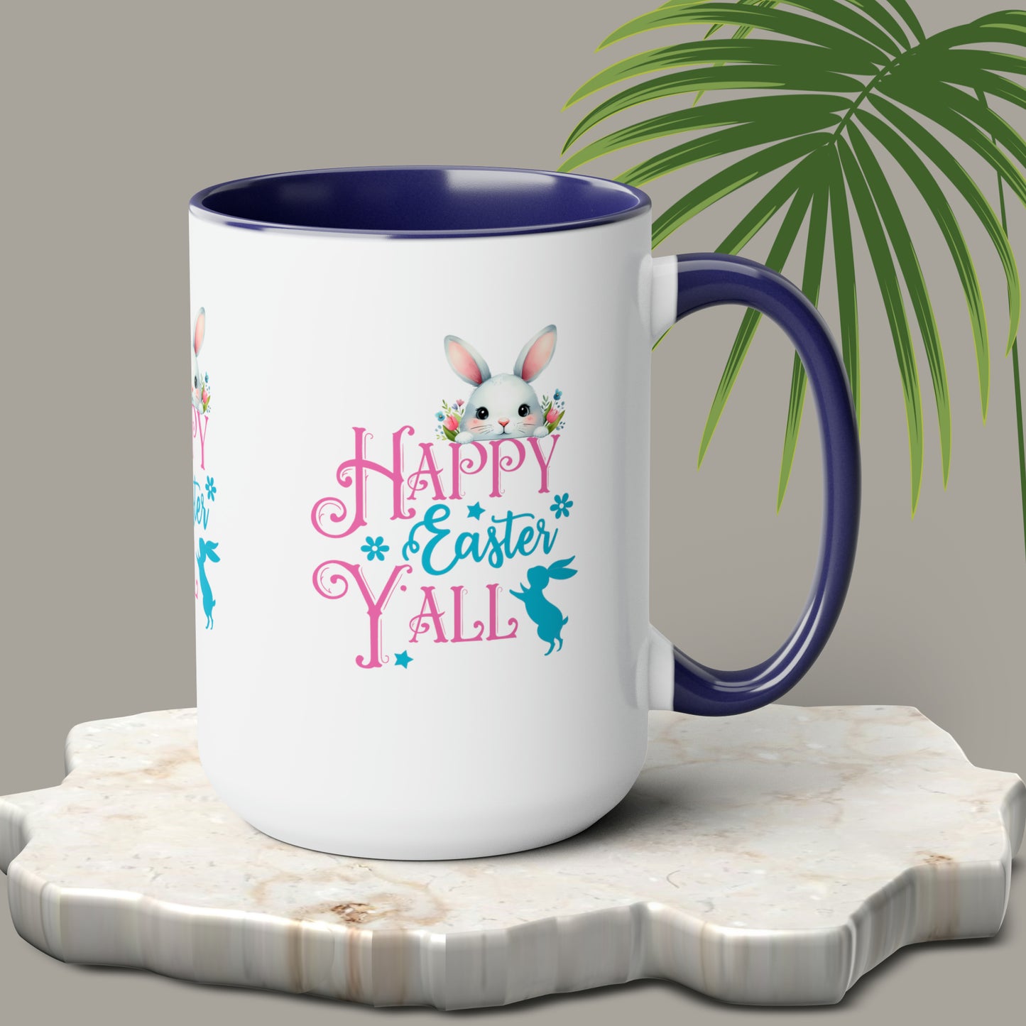 Happy Easter Two-Tone Coffee Mugs, 15oz