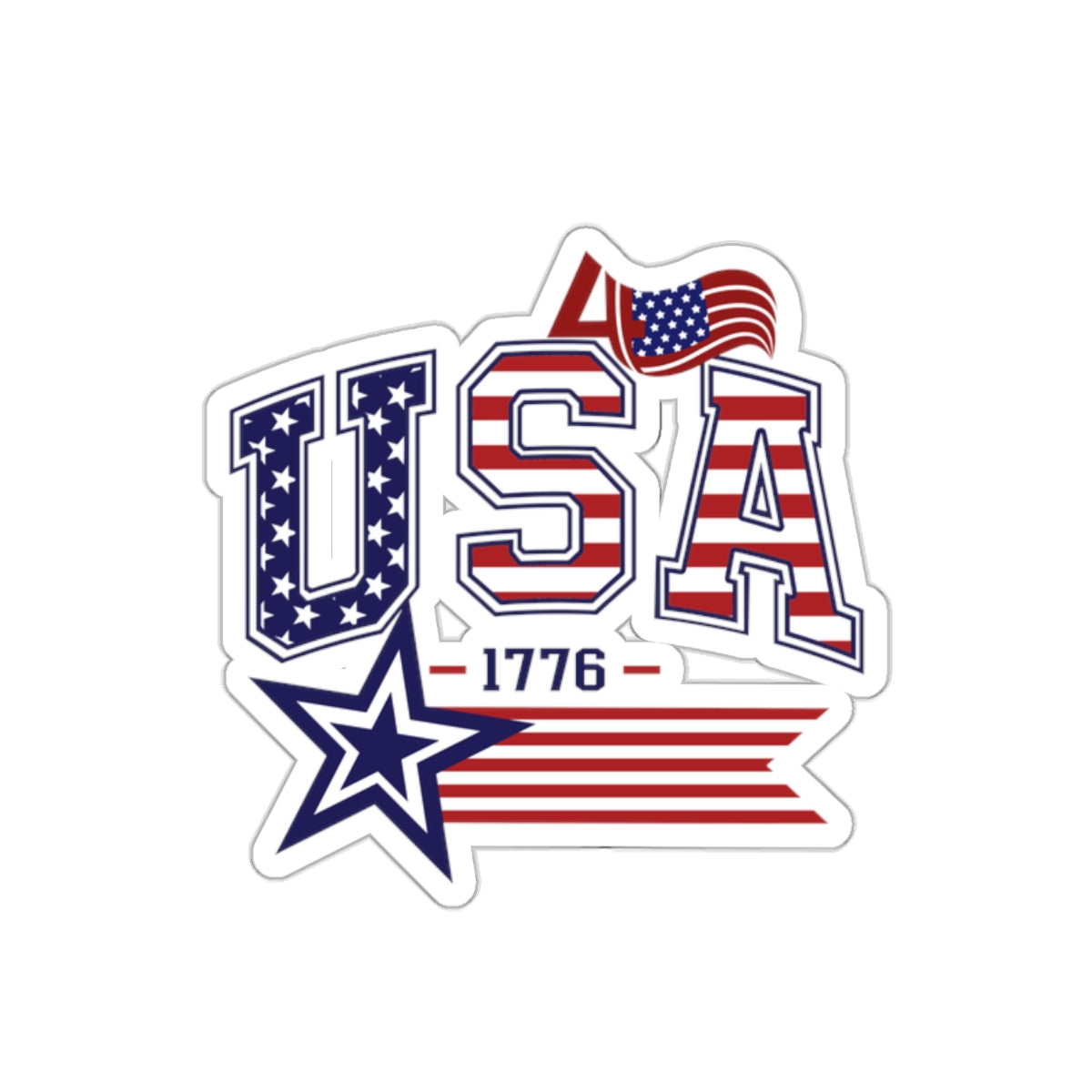 Happy 4th Of July Kiss-Cut Stickers, America, Flag, Peace Love America. Proud To Be An American, Red White Blue stickers. God Bless America Stickers.