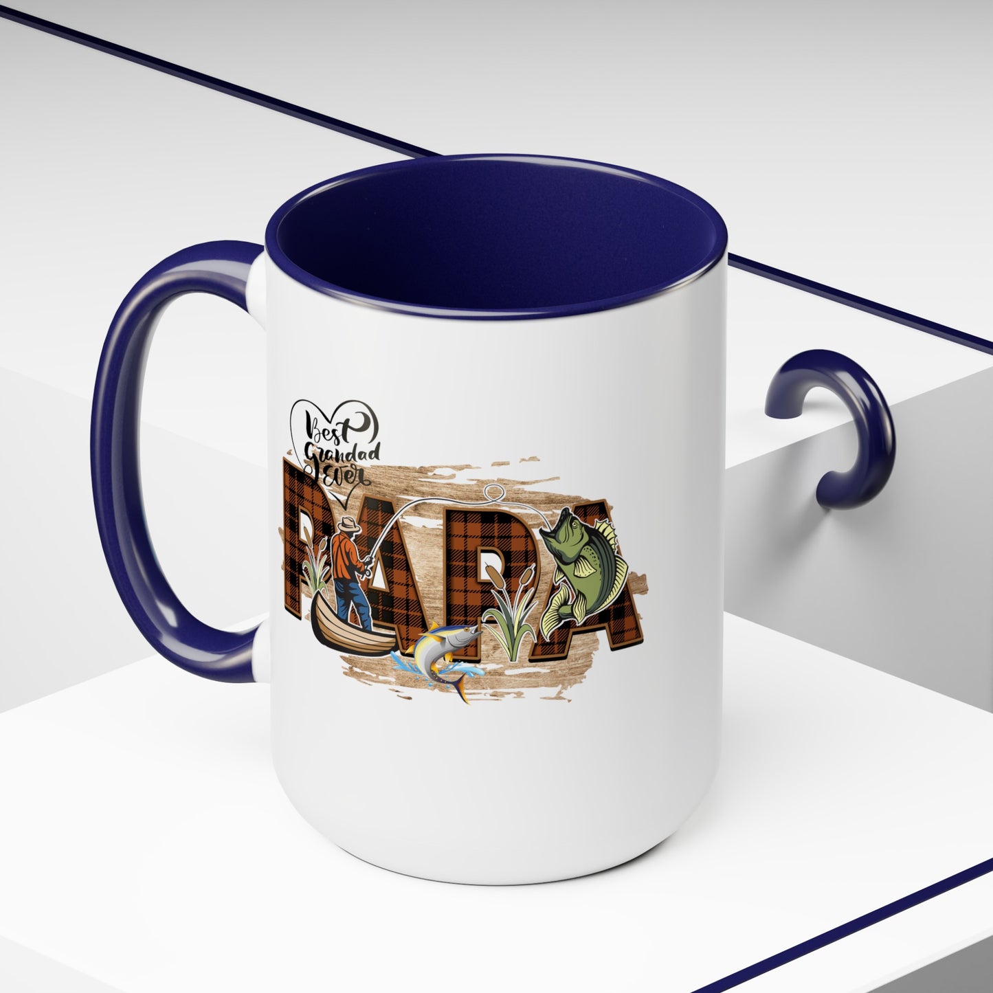 Happy father's dayTow-Tone Coffee Mug.15oz, Gift for Papa, Coffee Mug For Papa.