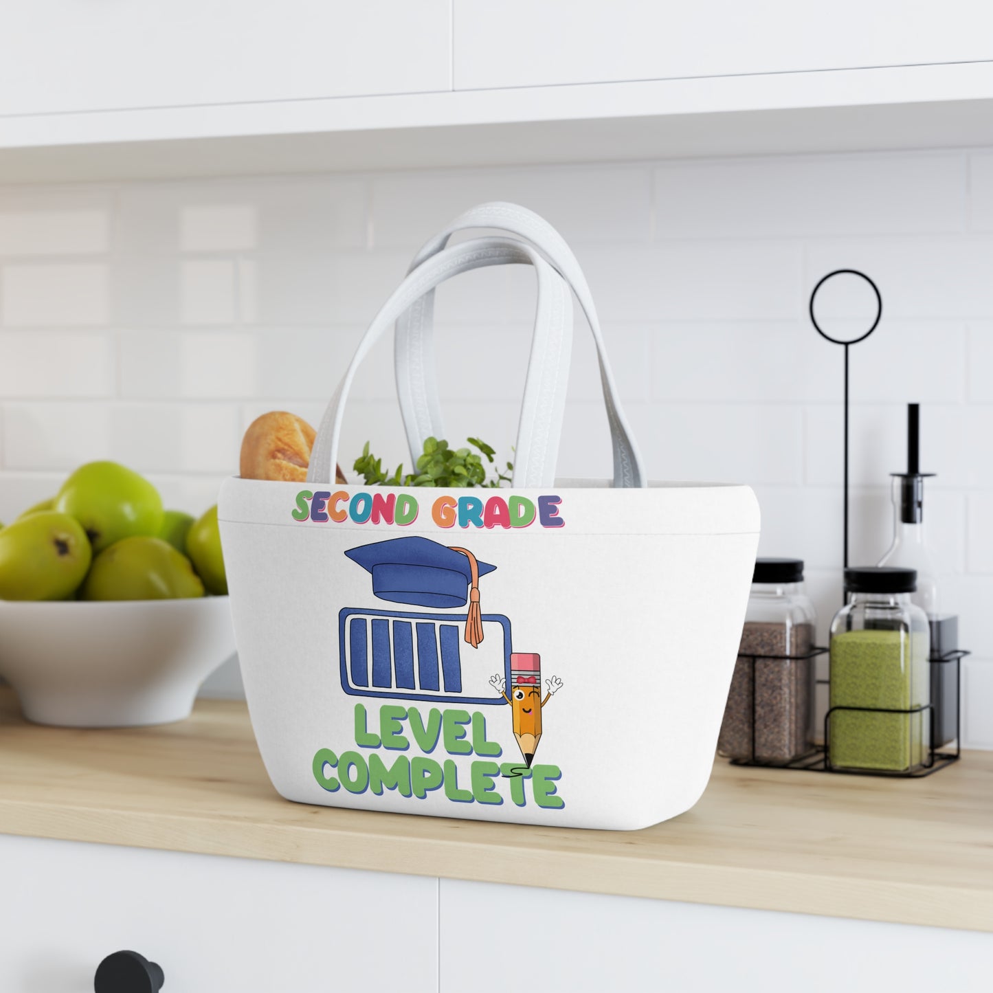 Second Grade Level Complete Lunch Bag, Back To School Lunch Bag, Back to Learning Lunch Bag, Ready for School Lunch Bag. First day Of School.