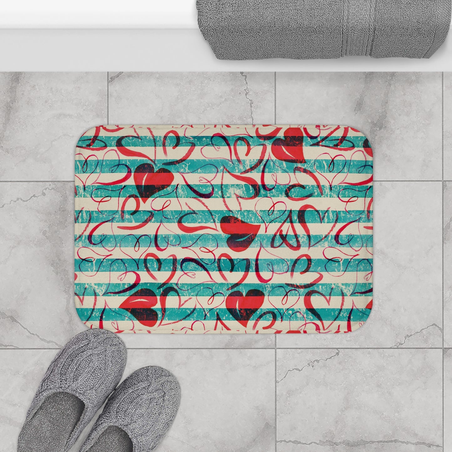 Happy Valentines Day Bath Mat