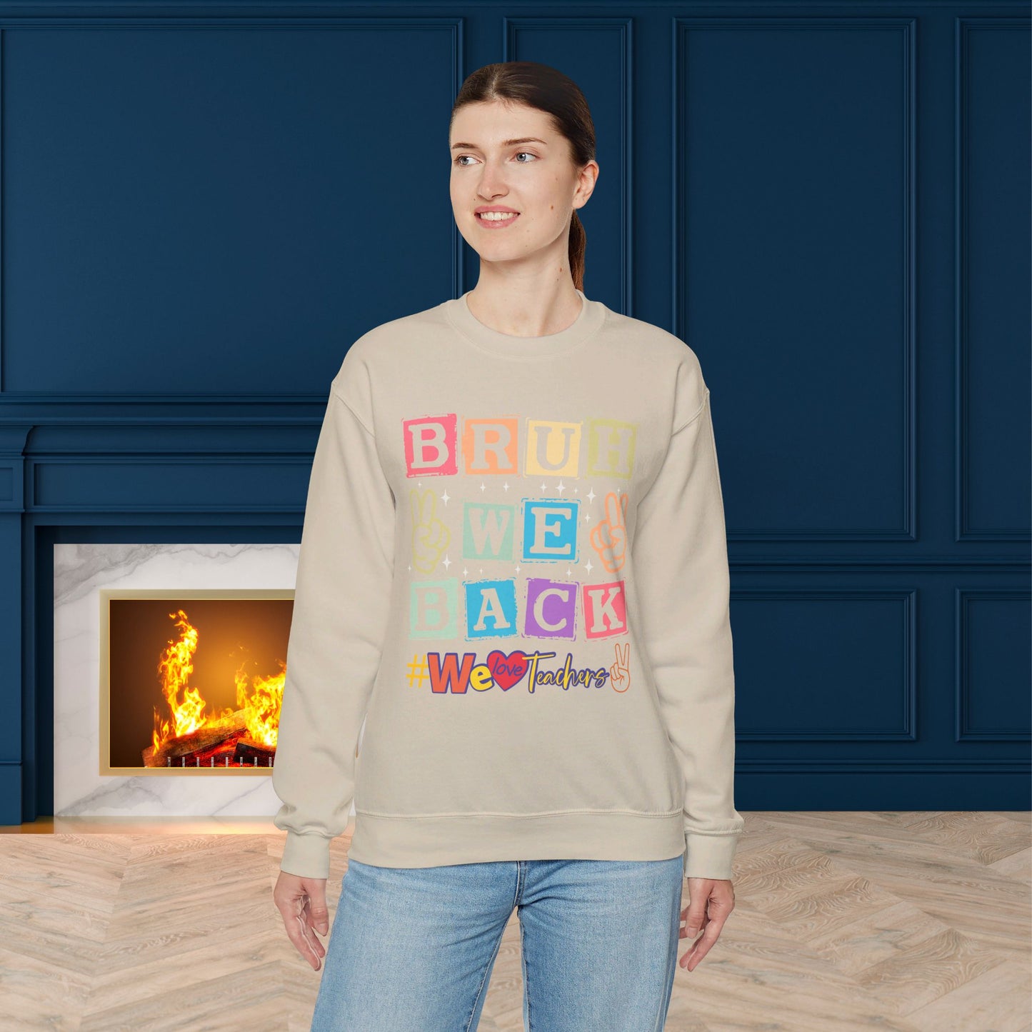 Back To school unisex heavy blend crewneck sweatshirt, We Love Teachers Sweatshirt,Teacher Back To school Sweatshirt. First Day Vibes Sweatshirt.