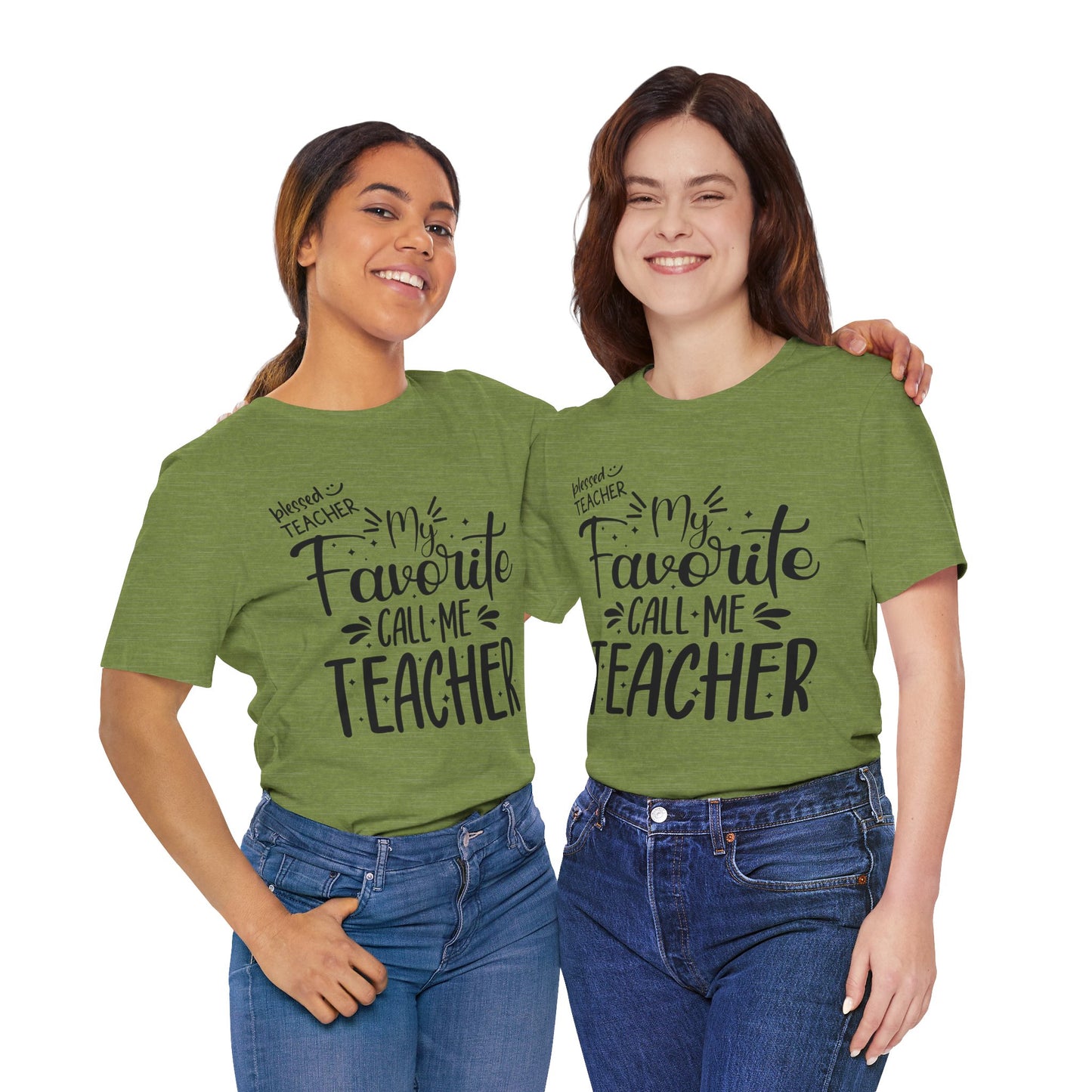 My Favorite Call Me Teacher T-shirt, Hello Teacher T-Shirt, Back To School T-Shirt, Teach Love Inspire Teacher Shirt, Teacher Back To school unisex jersey short sleeve.First Day Vibes T-Shirt.