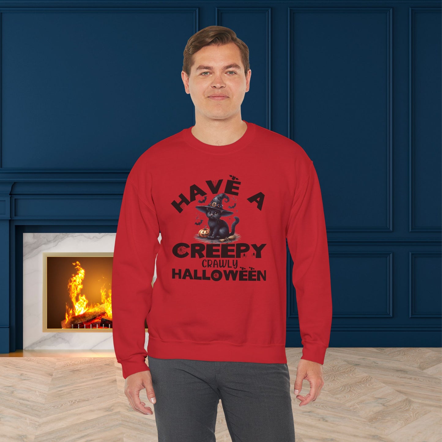 Have A Creepy Crawly Halloween Sweatshirt, Happy Halloween Sweatshirt - Unisex Heavy Blend Crewneck, Halloween Sweatshirt, Cute Spooky Ghost sweatshirt.