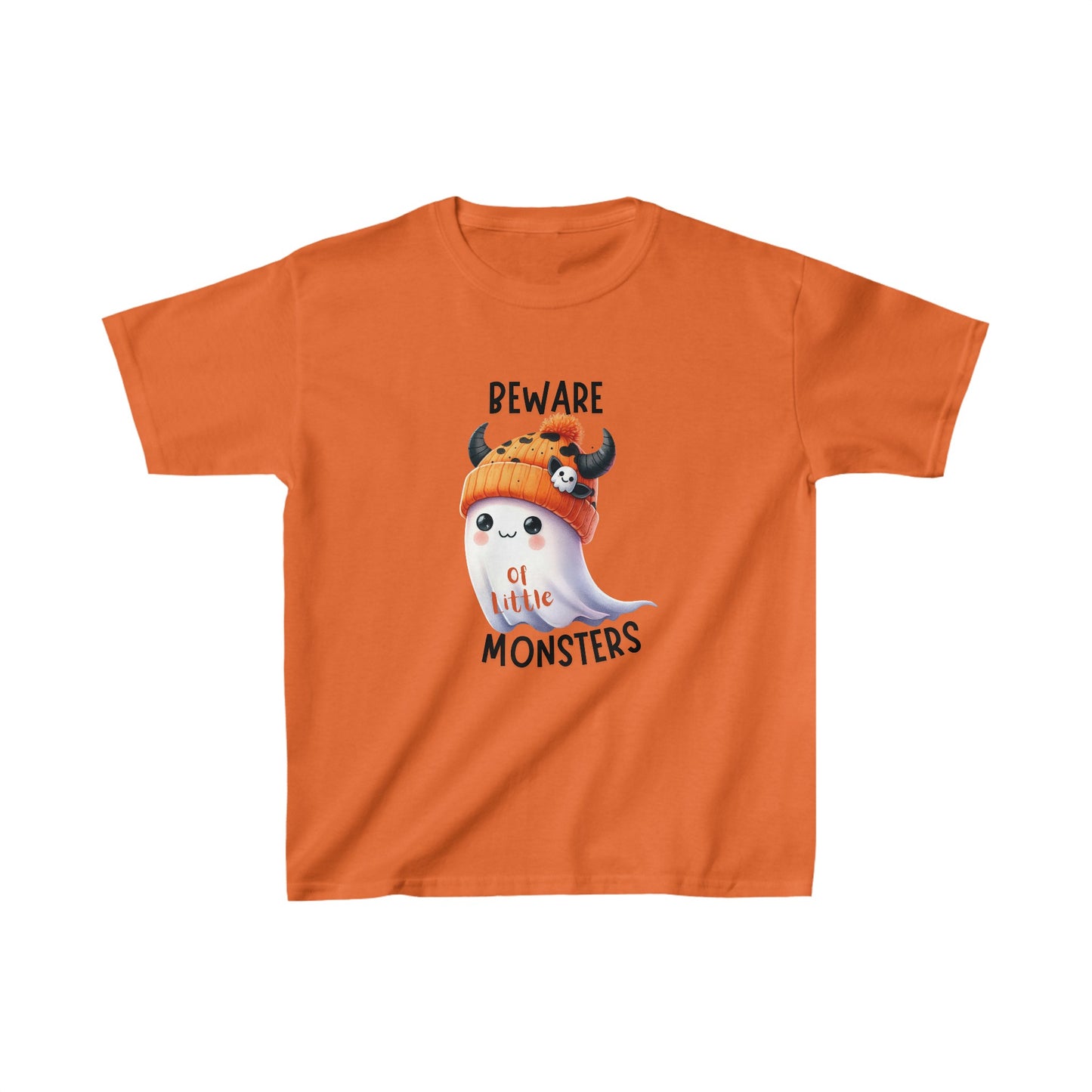 Beware Of Little monsters Halloween Kids Shirt, Spooky Halloween Kids Heavy Cotton™ Tee, Spooky Season Kids Shirt, Spooky Vibes Shirt, Trick Or Treat Cotton T-Shirt.