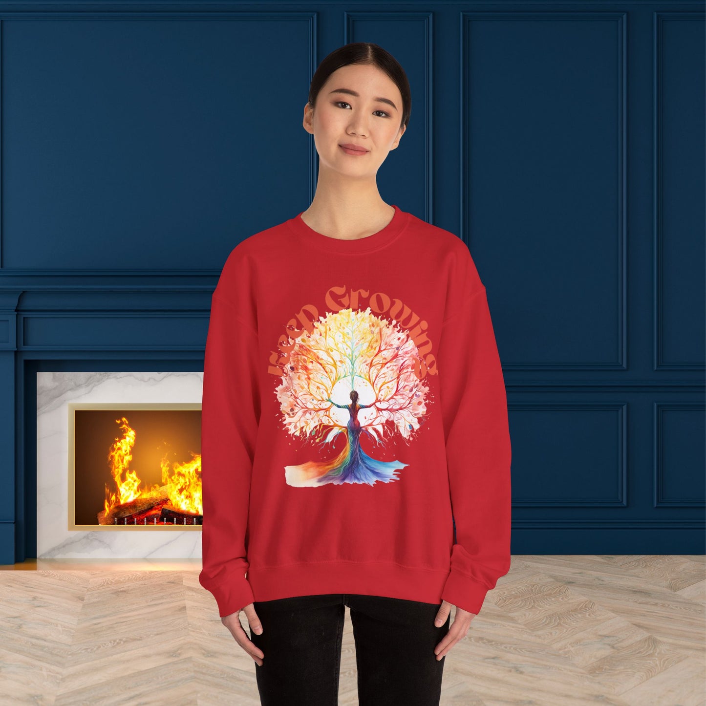 Keep Growing Yoga unisex heavy blend crewneck sweatshirt,Yoga workout Sweatshirt,Yoga lovers Sweatshirt, Yoga Instructor Gift, Gym Sweatshirt, Gift For Yoga lovers, Gift For Yogi.