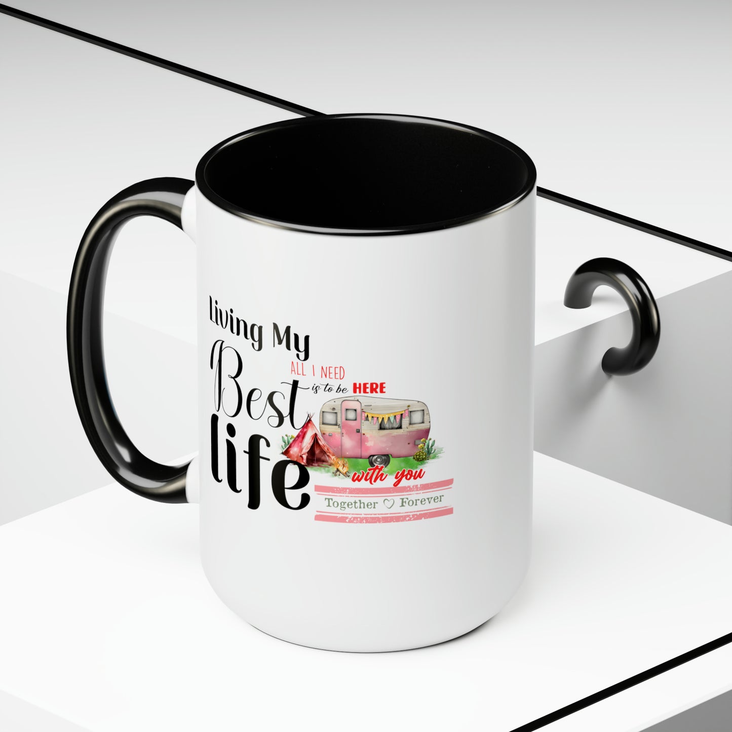 Happy valentines day Two-Tone Coffee Mugs, 15oz