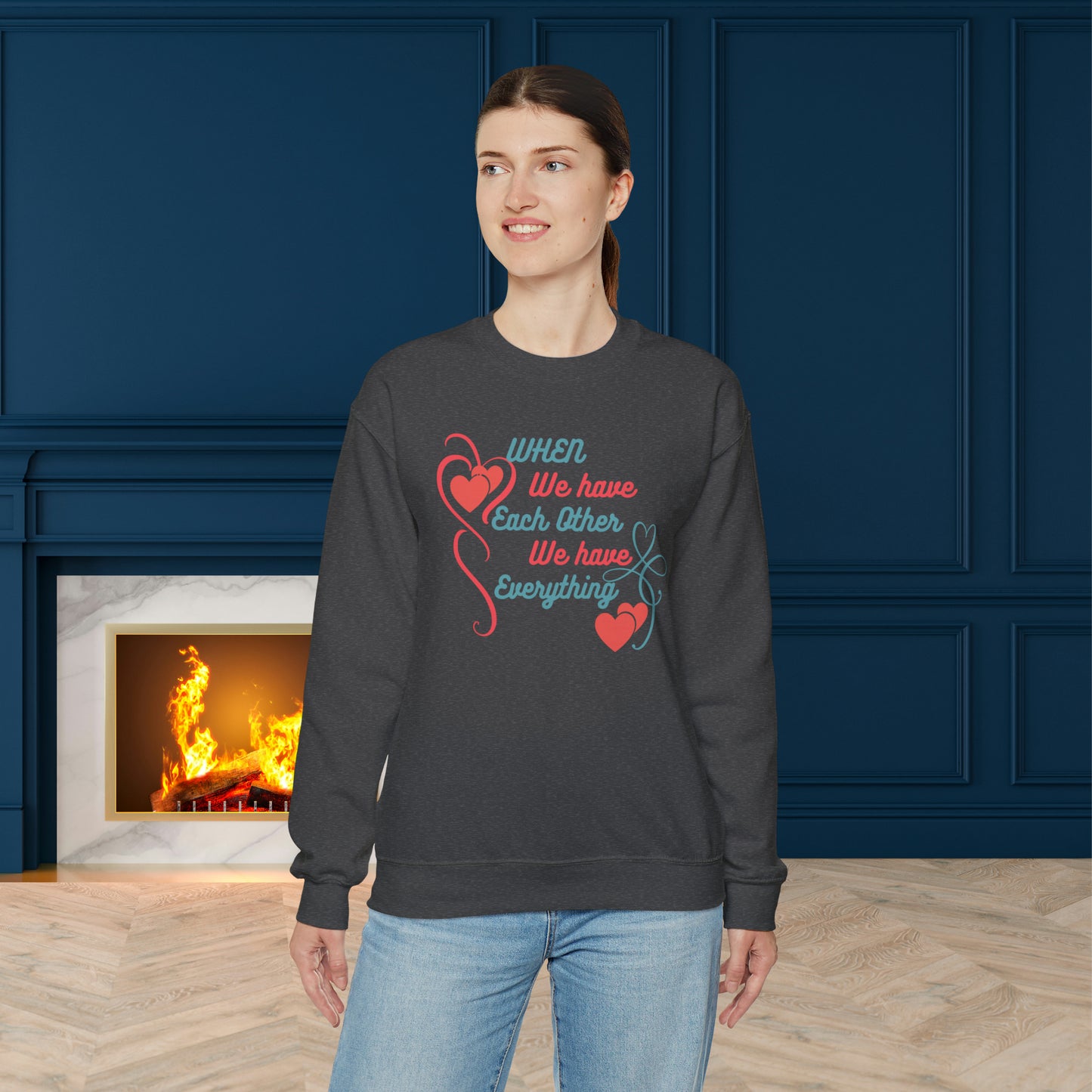 Happy valentines day Unisex Heavy Blend™ Crewneck Sweatshirt