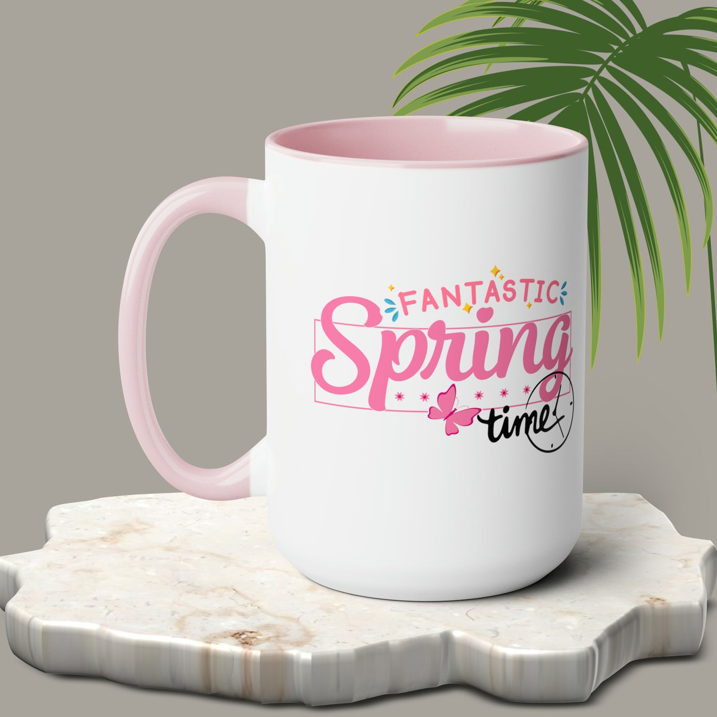 Spring Time two-Tone Coffee Mugs, 15oz