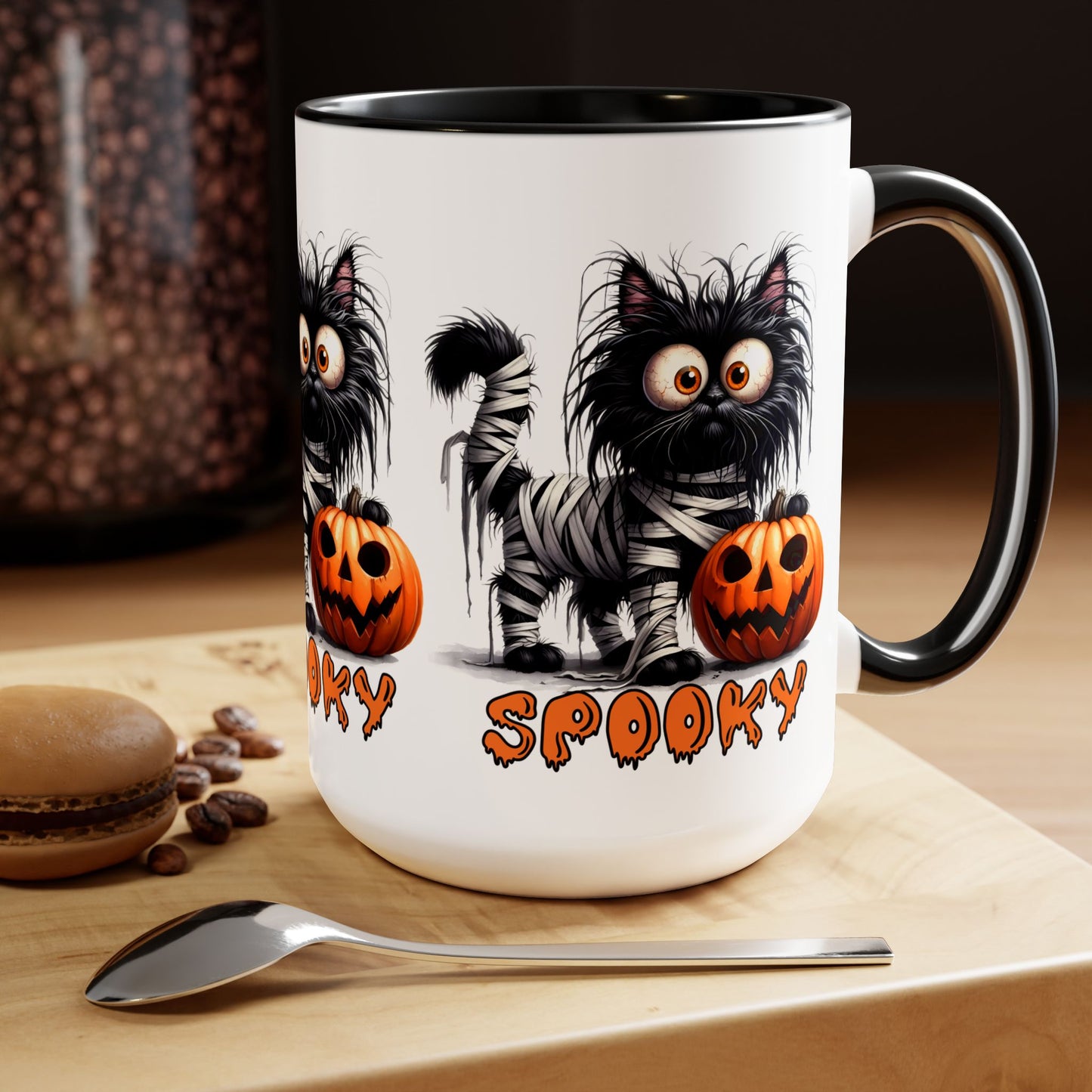 Spooky Happy Halloween Coffee Mug, Let's Go Halloween Coffee Mug, Trick or Treat Halloween Coffee Mug, Cute Ghost Coffee Mug, Spooky Season Halloween Coffee Mug.