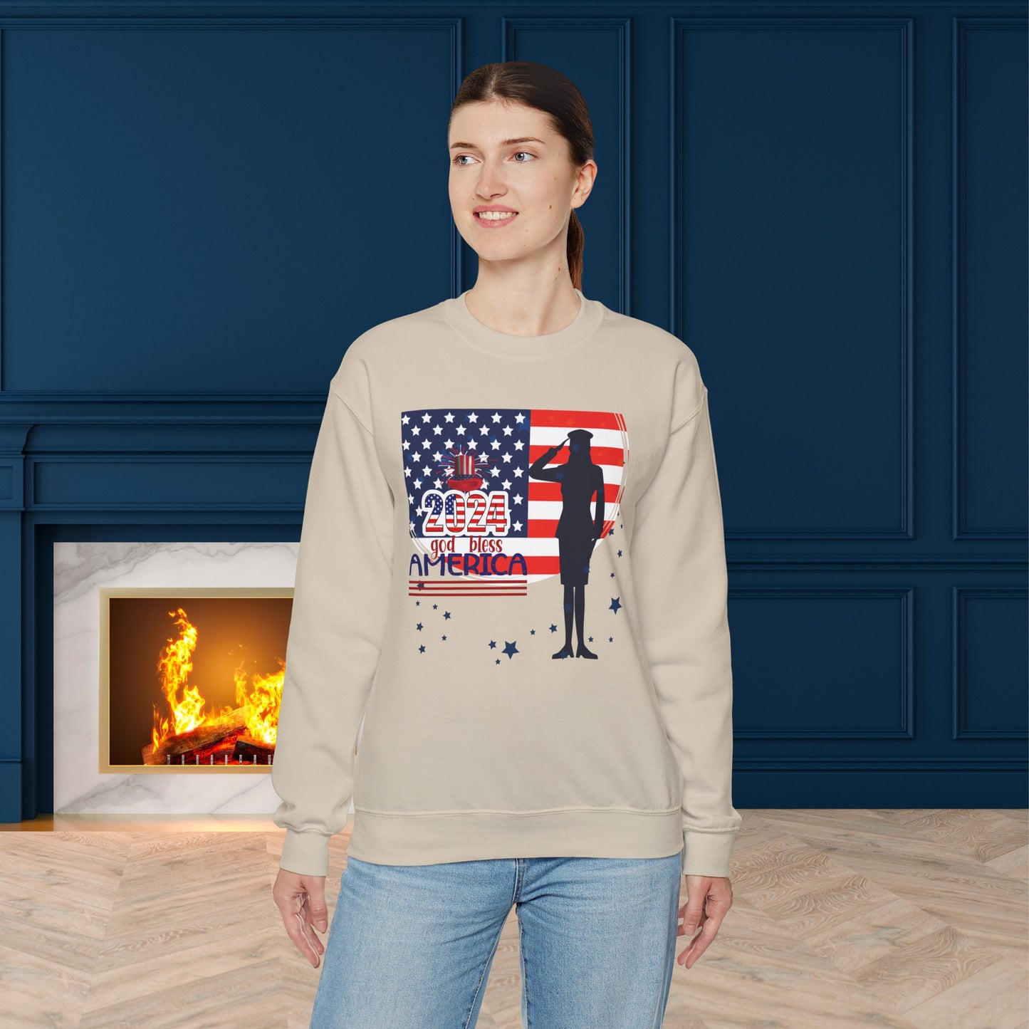 Happy 4th Of July Sweatshirt, God Bless America Sweatshirt, Fourth of July unisex heavy blend crewneck sweatshirt.