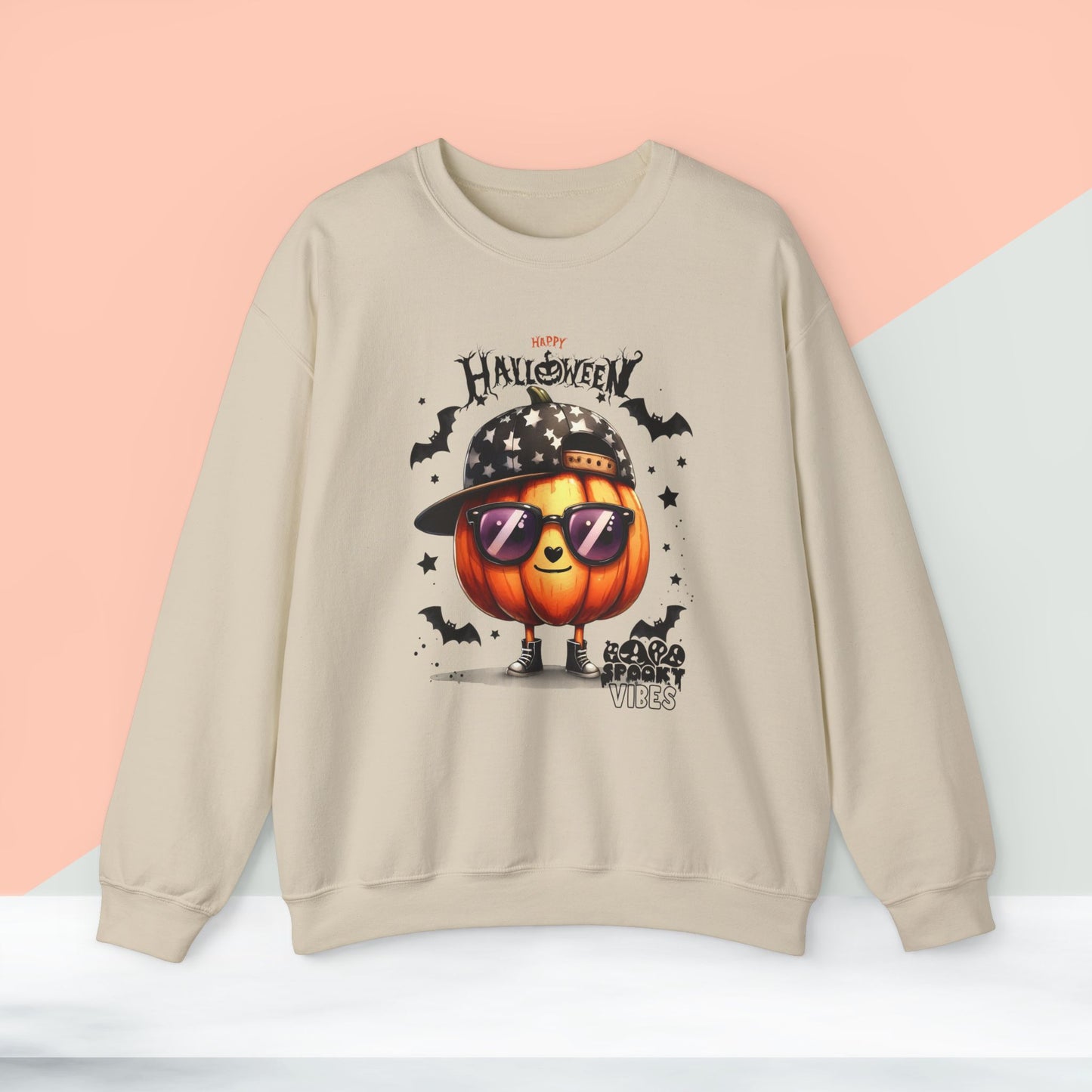 Spooky Vibes Halloween Sweatshirt, Happy Halloween Sweatshirt - Unisex Heavy Blend Crewneck, Halloween Sweatshirt, Cute Spooky Ghost sweatshirt.