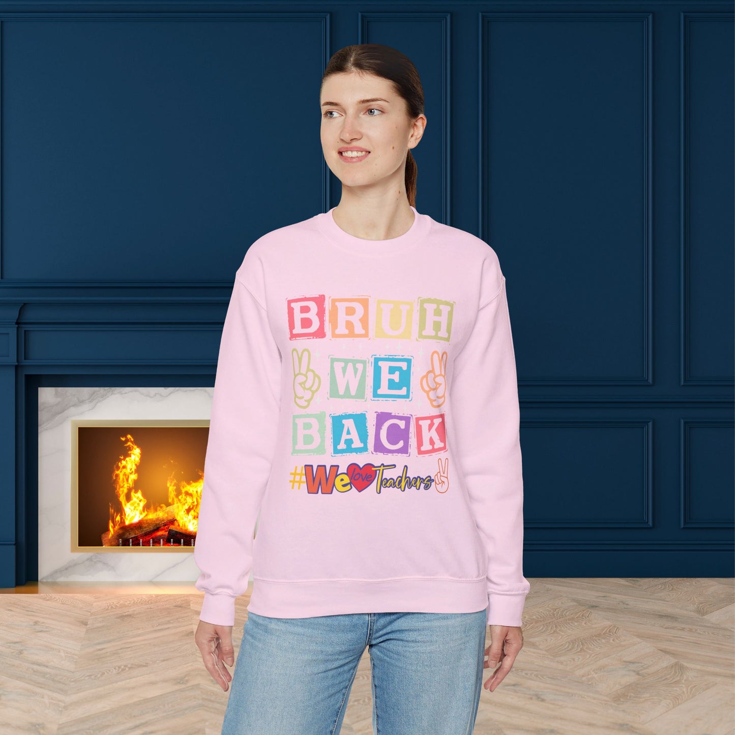 Back To school unisex heavy blend crewneck sweatshirt, We Love Teachers Sweatshirt,Teacher Back To school Sweatshirt. First Day Vibes Sweatshirt.
