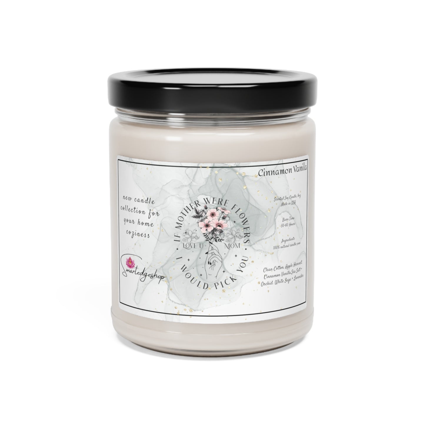 Happy Mother's Day Scented Soy Candle, 9oz, Gift for mom.