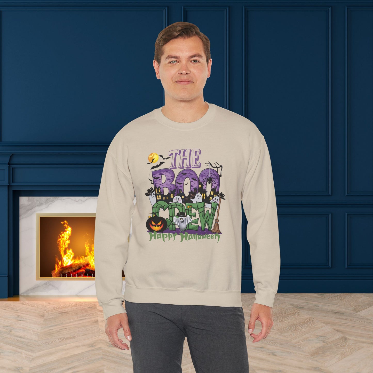 The Boo Crew Halloween Sweatshirt, Happy Halloween Sweatshirt - Unisex Heavy Blend Crewneck, Halloween Sweatshirt, Cute Spooky Ghost sweatshirt.