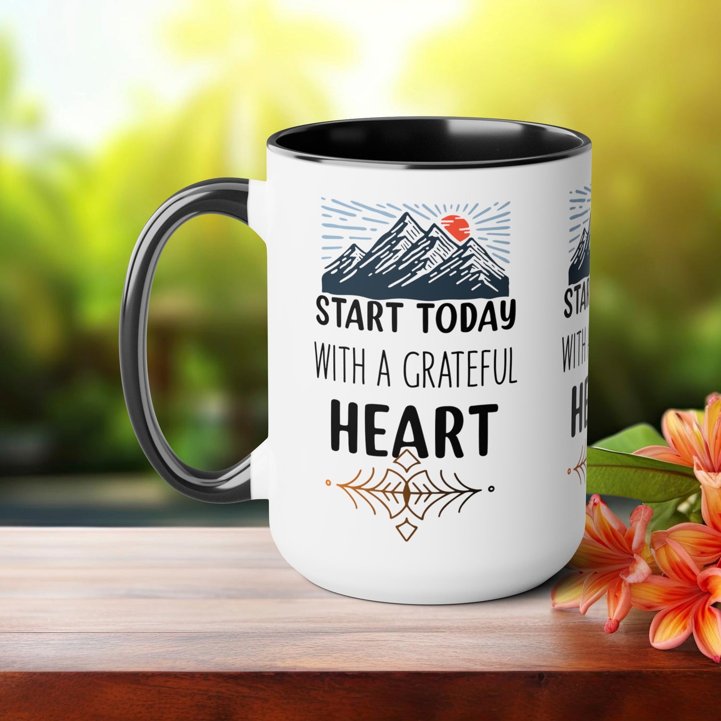 Start Today With A Grateful Heart Yoga coffee Mug, Yoga lovers Coffee mug, Yoga Instructor Gift, Gift For Yoga lover, Gift For Yogi.
