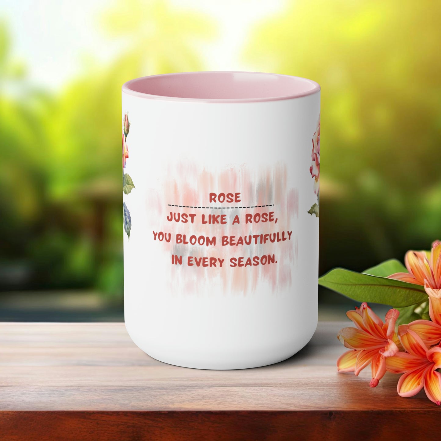 Birth Month flower Tow-Tone Coffee Mug.15oz, June Birth Month flower mug.
