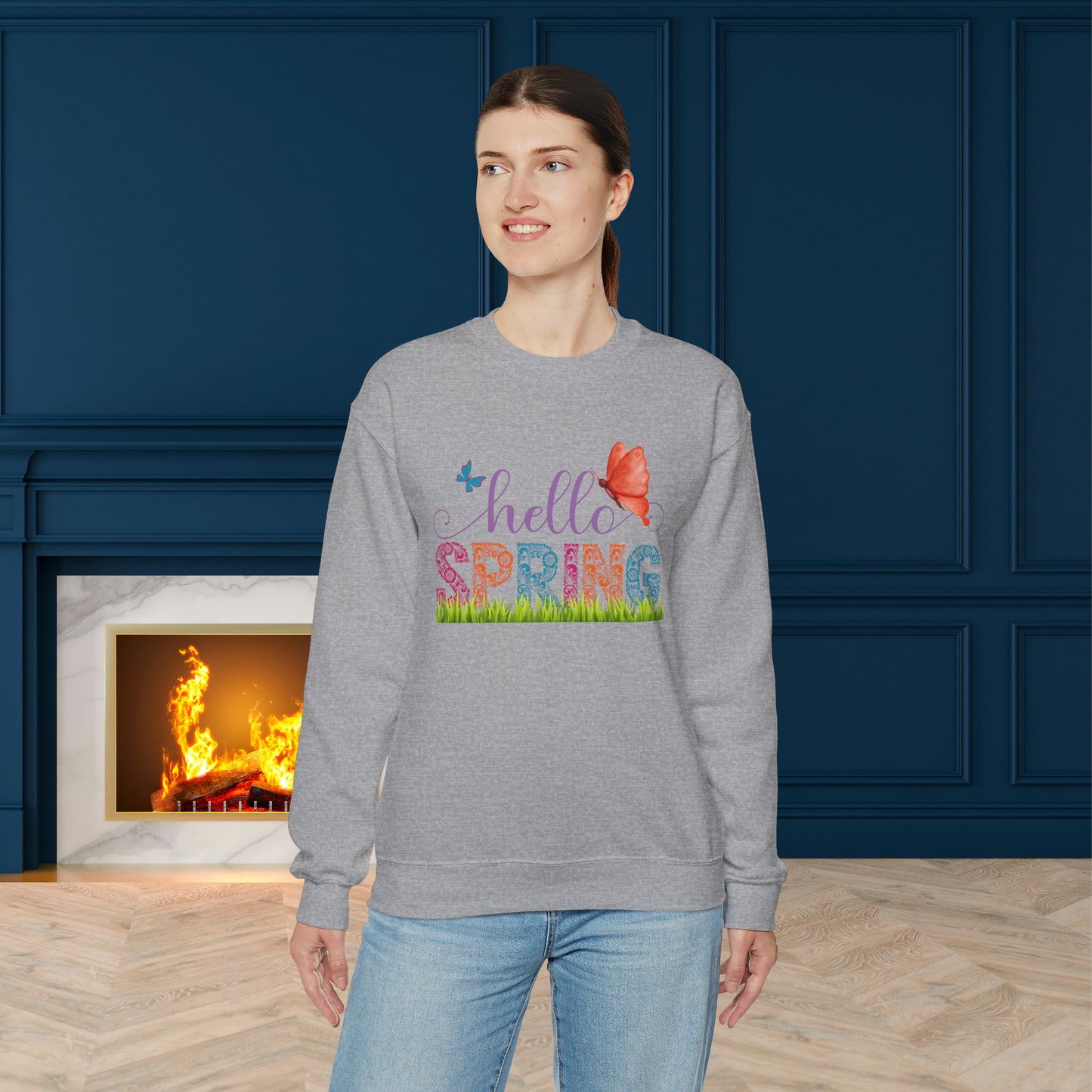Hello Spring Unisex Crewneck Sweatshirt