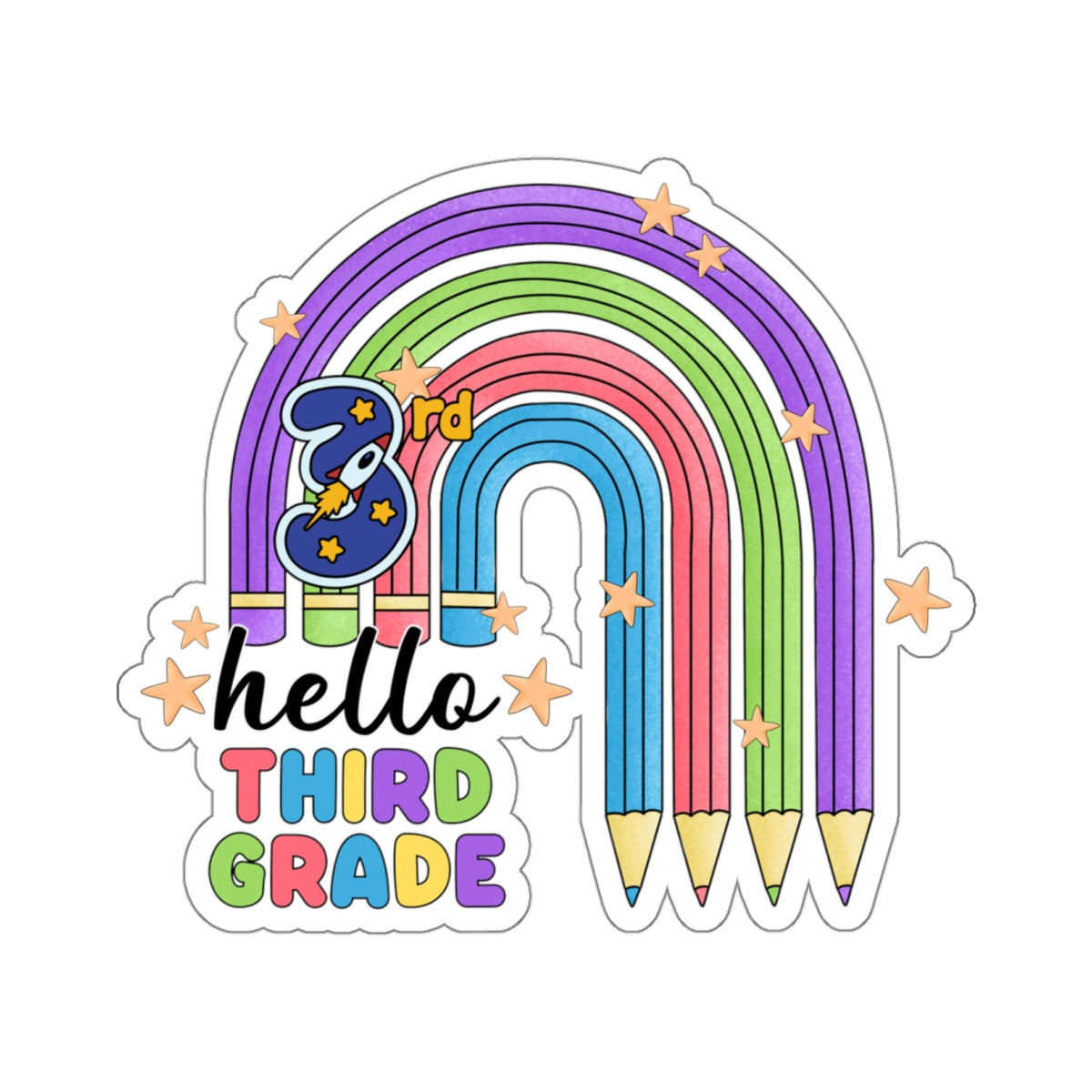 Back To School Kiss-Cut Stickers, First Grade Squad Kiss-Cut Stickers, Gift for First graders, Ready for School, Back to Learning.
