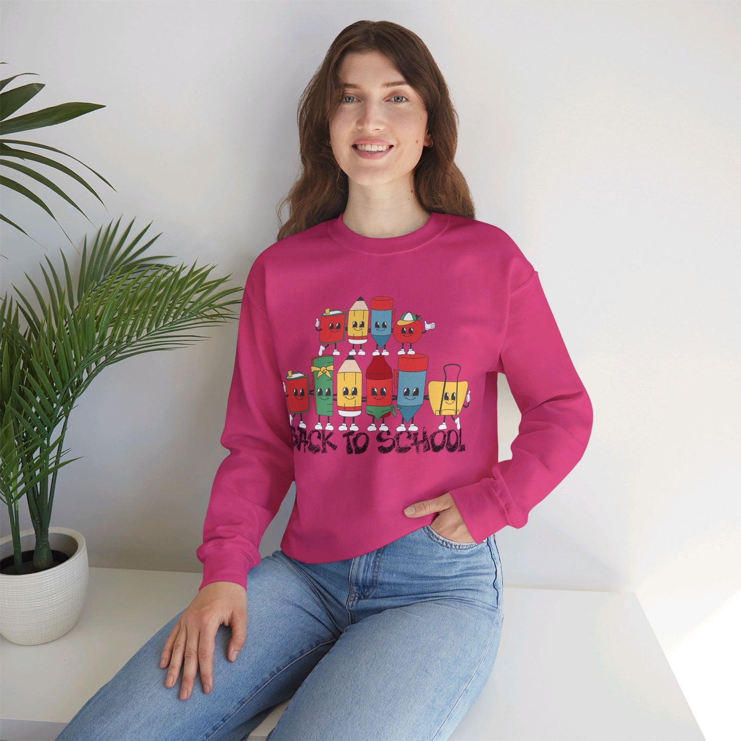 Back To school unisex heavy blend crewneck sweatshirt, We Love Teachers Sweatshirt,Teacher Back To school Sweatshirt. First Day Vibes Sweatshirt.