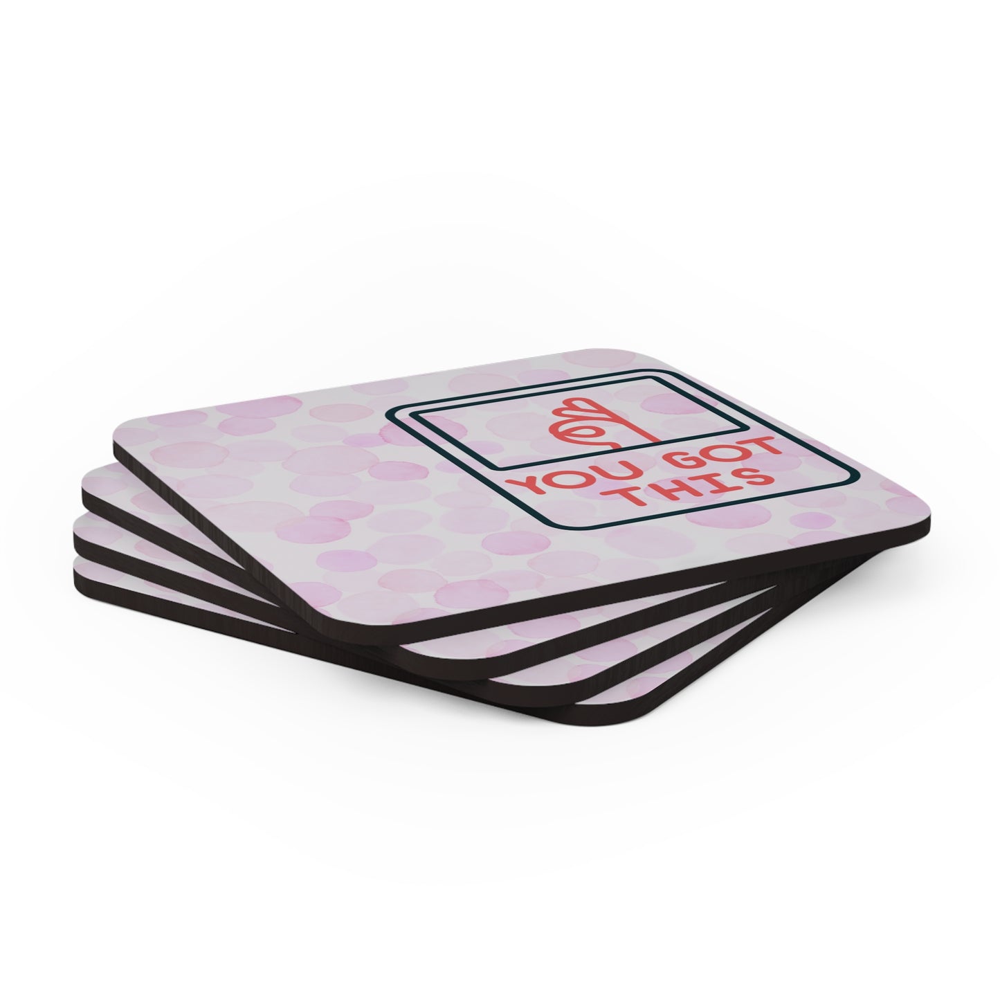 Happy Valentines Day Corkwood Coaster Set