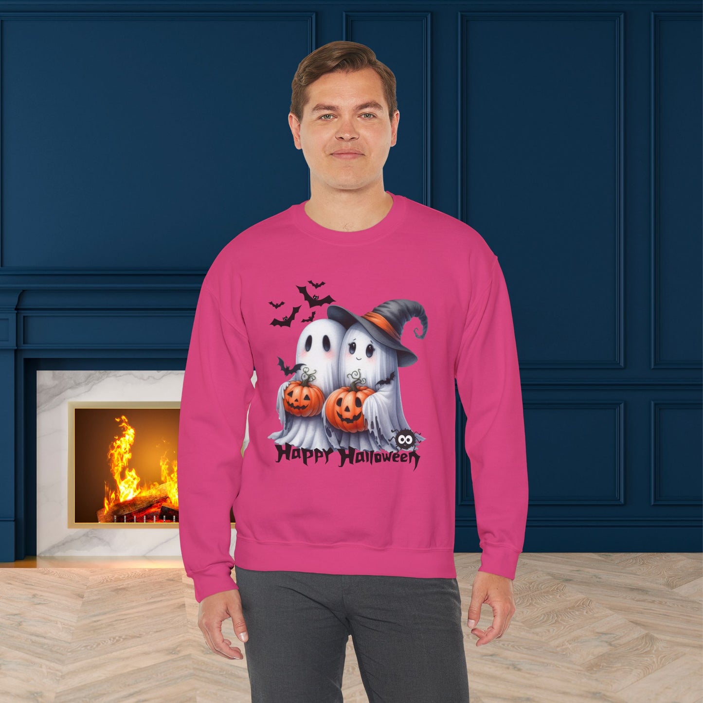 Happy Halloween Sweatshirt, Happy Halloween Sweatshirt - Unisex Heavy Blend Crewneck, Halloween Sweatshirt, Cute Spooky Ghost sweatshirt.