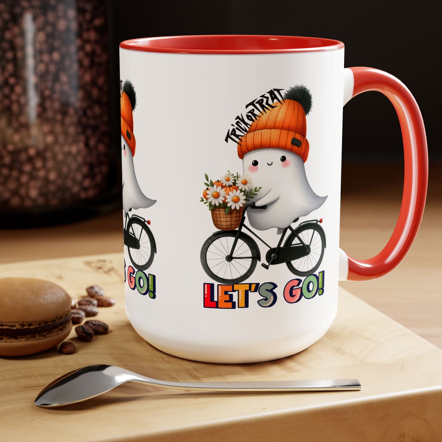 Happy Halloween Coffee Mug, Let's Go Halloween Coffee Mug, Trick or Treat Halloween Coffee Mug, Cute Ghost Coffee Mug, Spooky Season Halloween Coffee Mug.