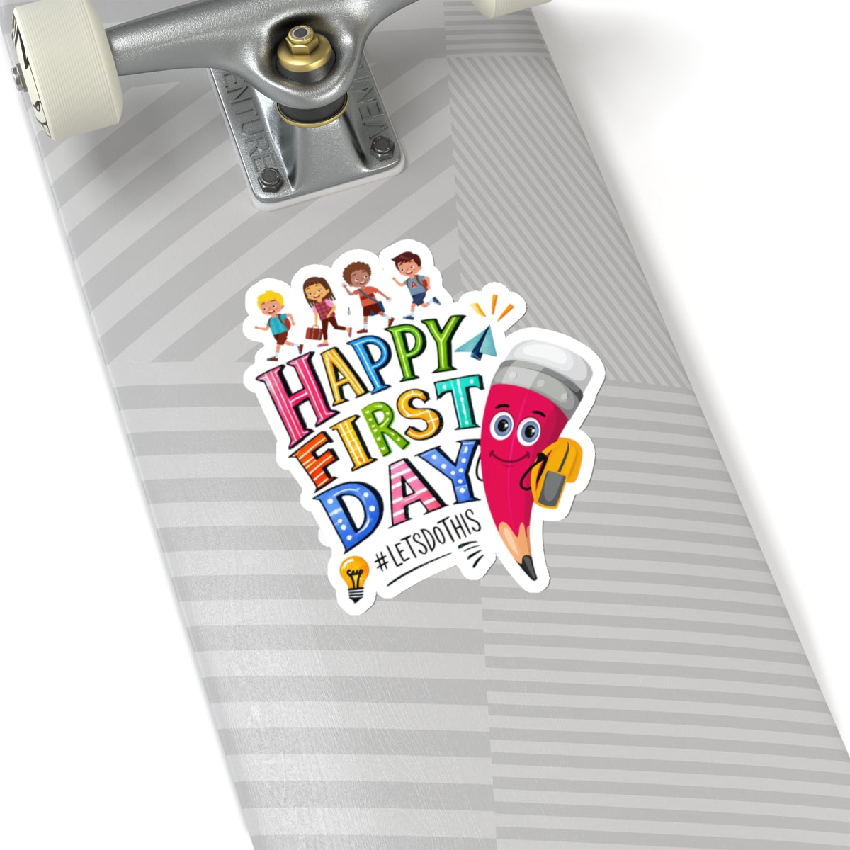 Happy First Day Back To School Kiss-Cut Stickers, First Grade Squad Kiss-Cut Stickers, Gift for First graders, Ready for School, Back to Learning.